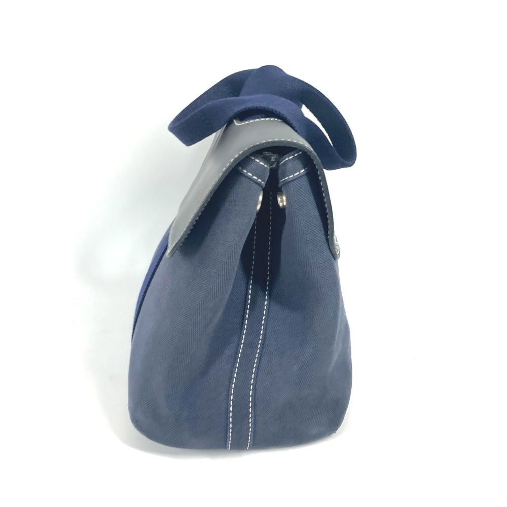 Hermes Hermes Valparaiso Pm Briefcase Tote Bag Flap Handbag Leather/Canvas Unisex Navy Size ONE SIZE - 3 Thumbnail