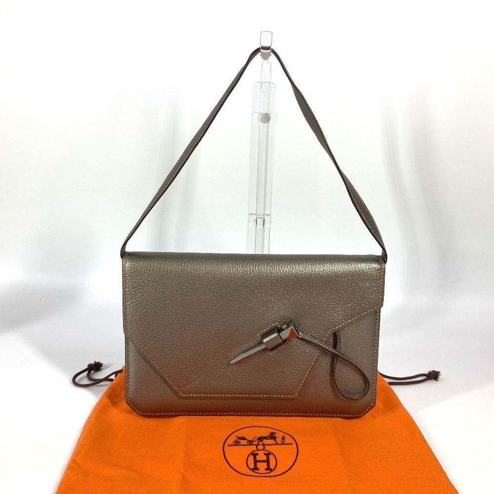 Hermes Hermes 2005 Envelope Shawl Handbag Briefcase Accessory Pouch Shoulder Bag Chevre Women Gold Size ONE SIZE - 18 Thumbnail