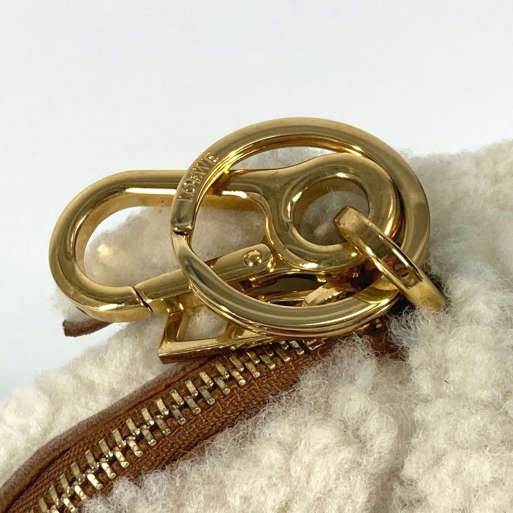 Loewe Loewe Wallet Change Purse Fur Bag Charm Keychain Coin Leather Unisex Ivory-White Size ONE SIZE - 5 Thumbnail