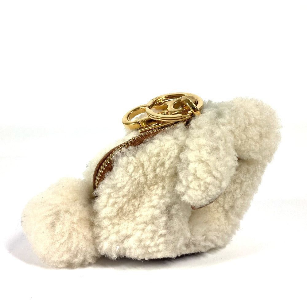 Loewe Loewe Wallet Change Purse Fur Bag Charm Keychain Coin Leather Unisex Ivory-White Size ONE SIZE - 4 Thumbnail