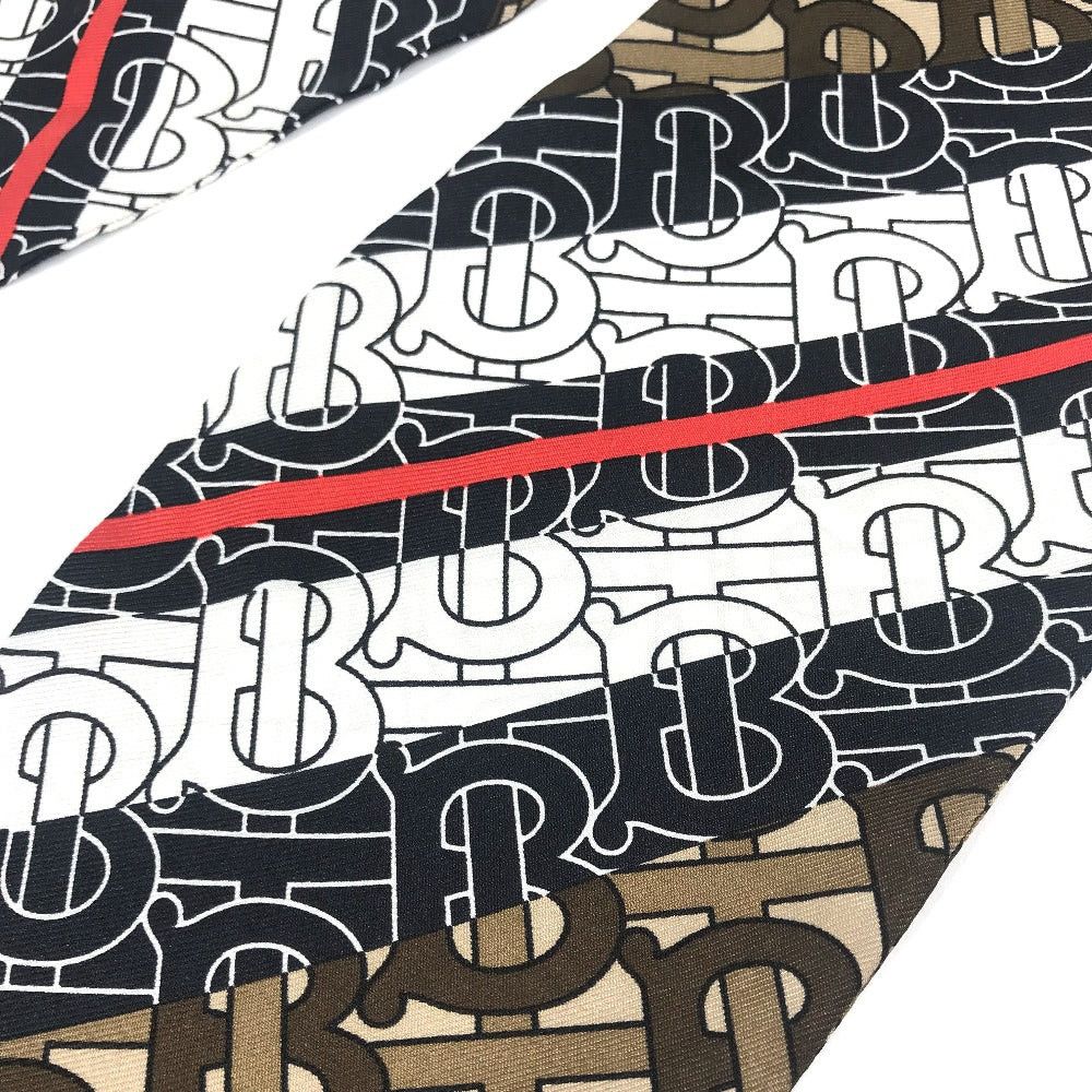 Burberry Burberry 8018660 Monogram Tb Logo Hair Accessory Scarf Chignonette Scrunchie Silk Women Brown Size ONE SIZE - 9 Thumbnail