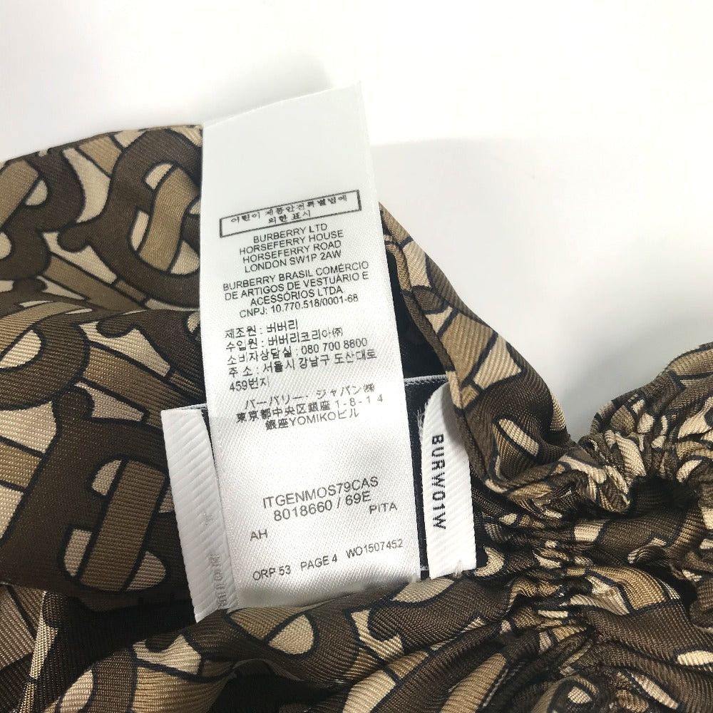 Burberry Burberry 8018660 Monogram Tb Logo Hair Accessory Scarf Chignonette Scrunchie Silk Women Brown Size ONE SIZE - 8 Thumbnail