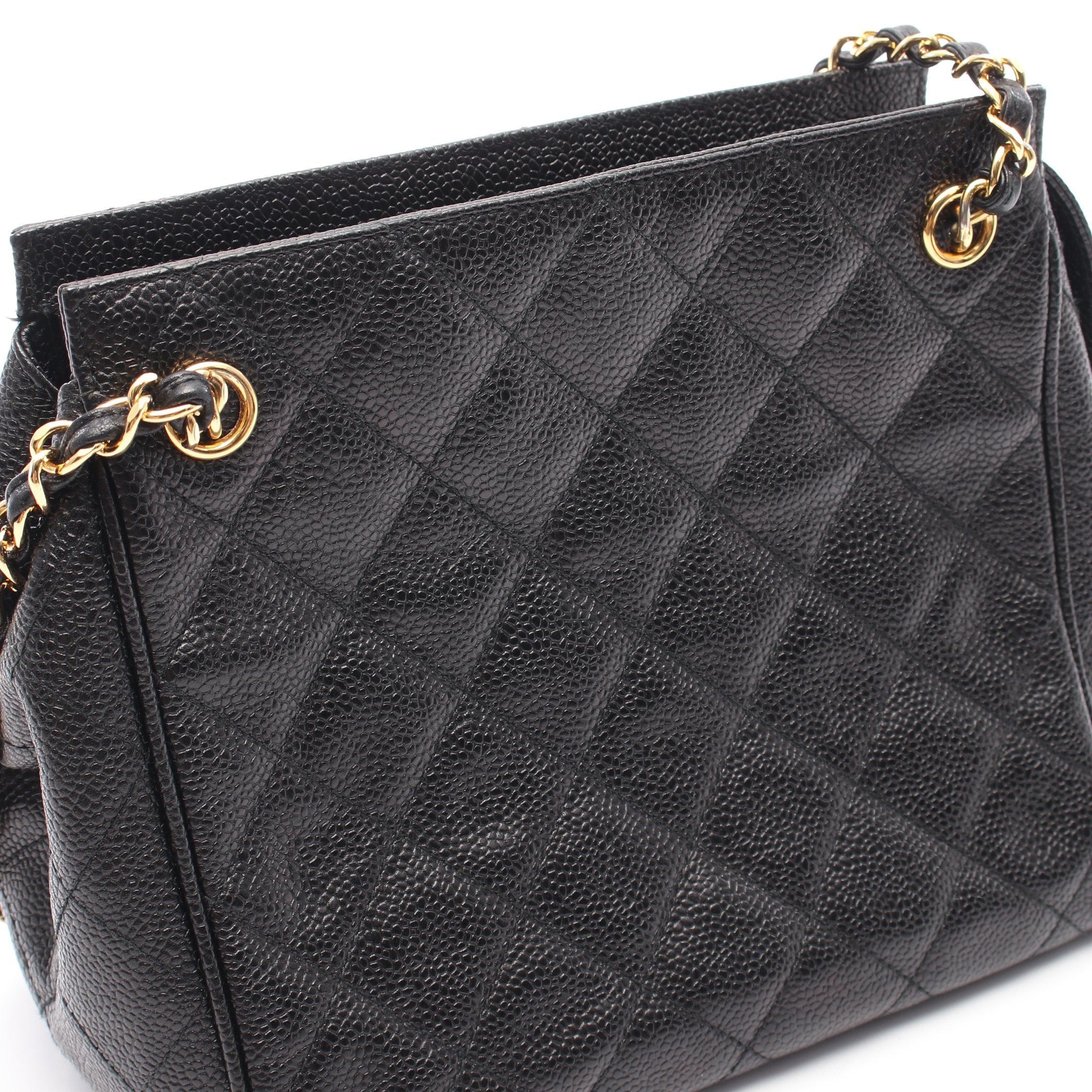 Chanel Chanel Matelasse Chain Handbag Tote Bag Caviar Skin Black Gold Hardware Size ONE SIZE - 10 Thumbnail