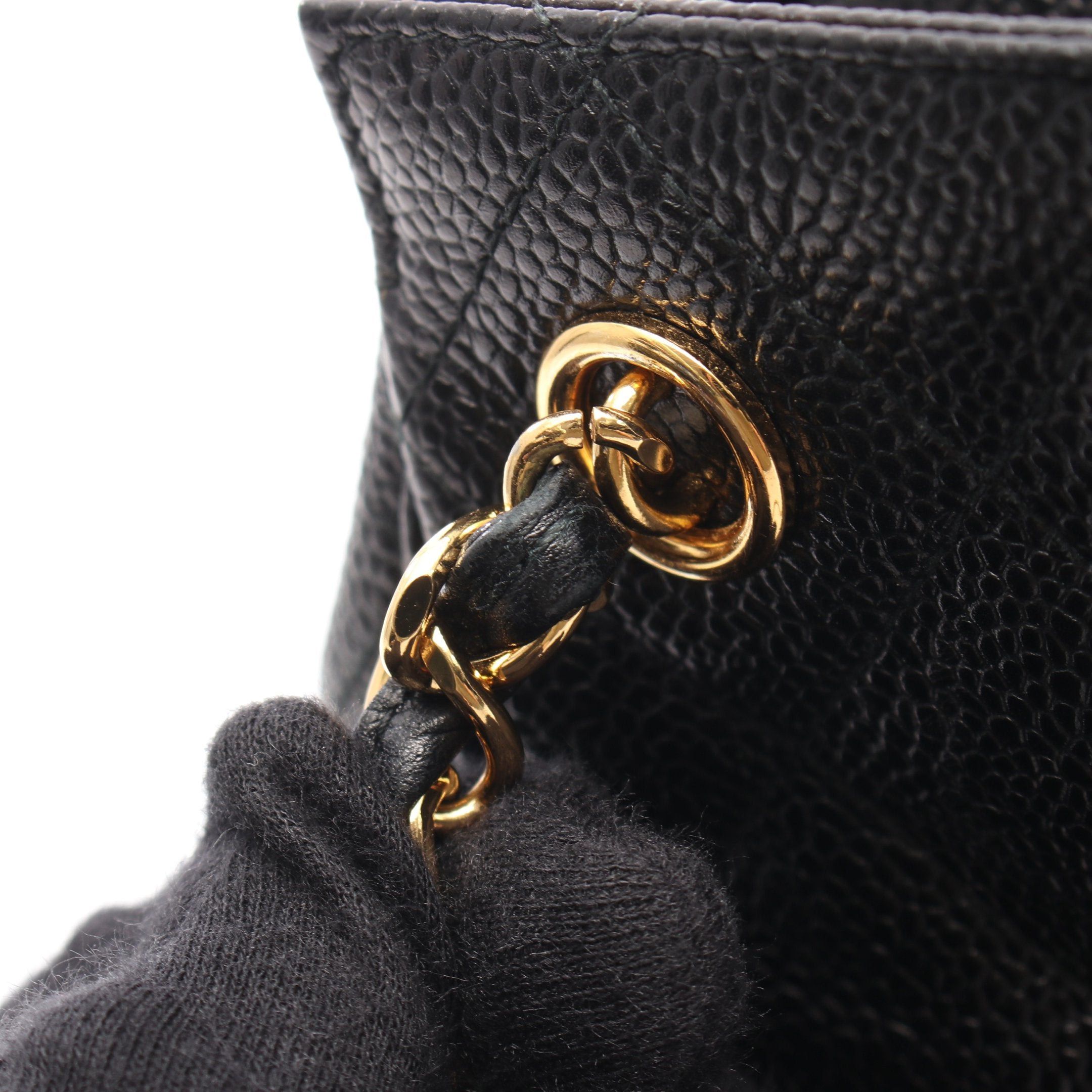 Chanel Chanel Matelasse Chain Handbag Tote Bag Caviar Skin Black Gold Hardware Size ONE SIZE - 9 Thumbnail