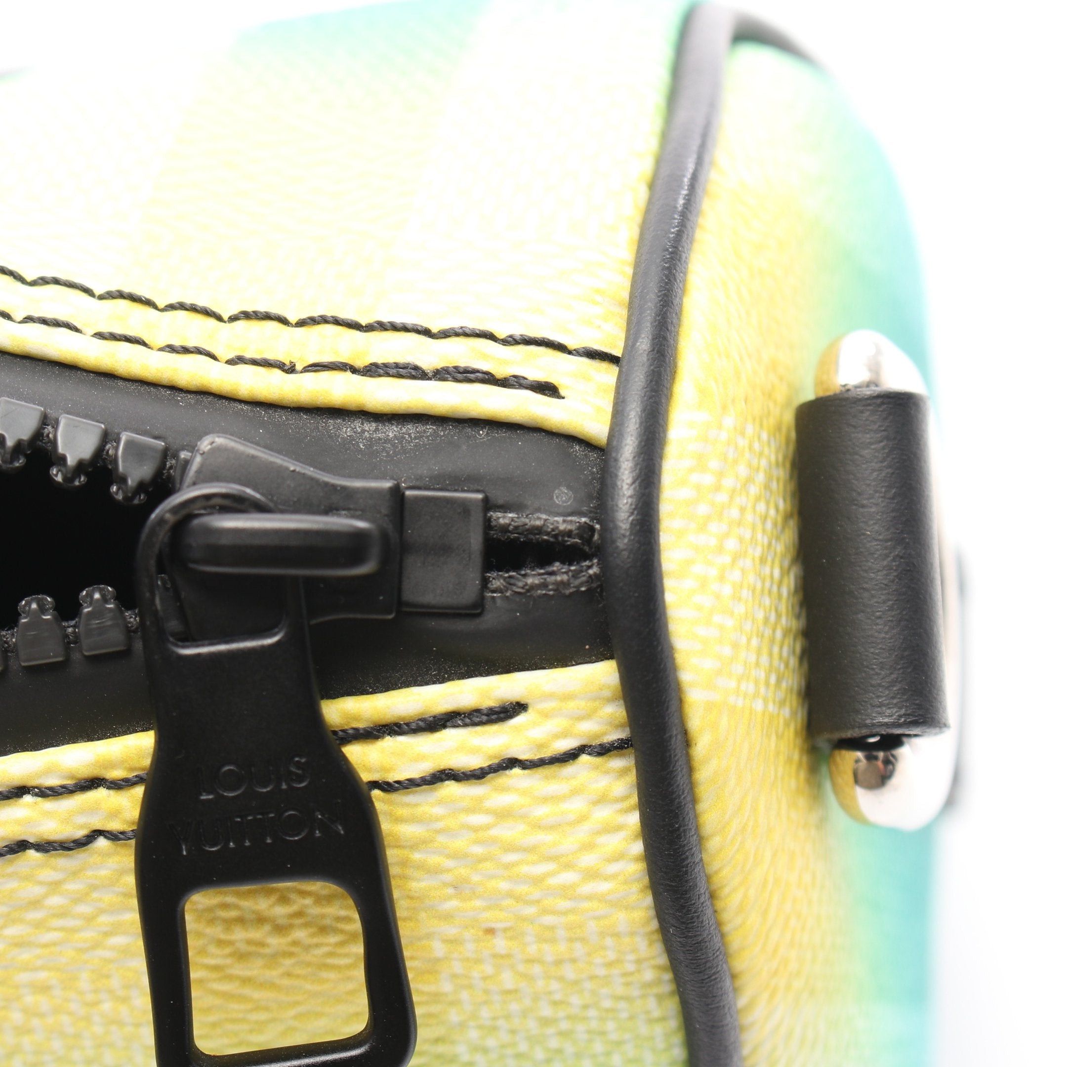 Louis Vuitton Louis Vuitton Keepall Xs Damier Stripe Handbag Leather Green Yellow Black Size ONE SIZE - 5 Thumbnail