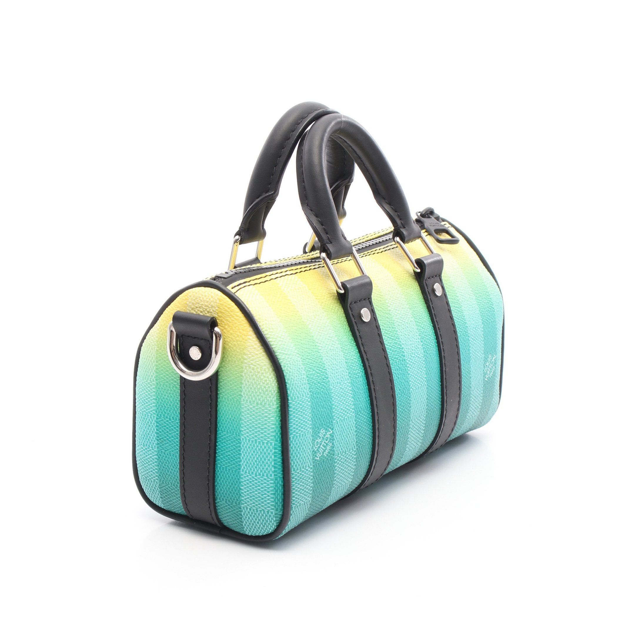 Louis Vuitton Louis Vuitton Keepall Xs Damier Stripe Handbag Leather Green Yellow Black Size ONE SIZE - 2 Thumbnail