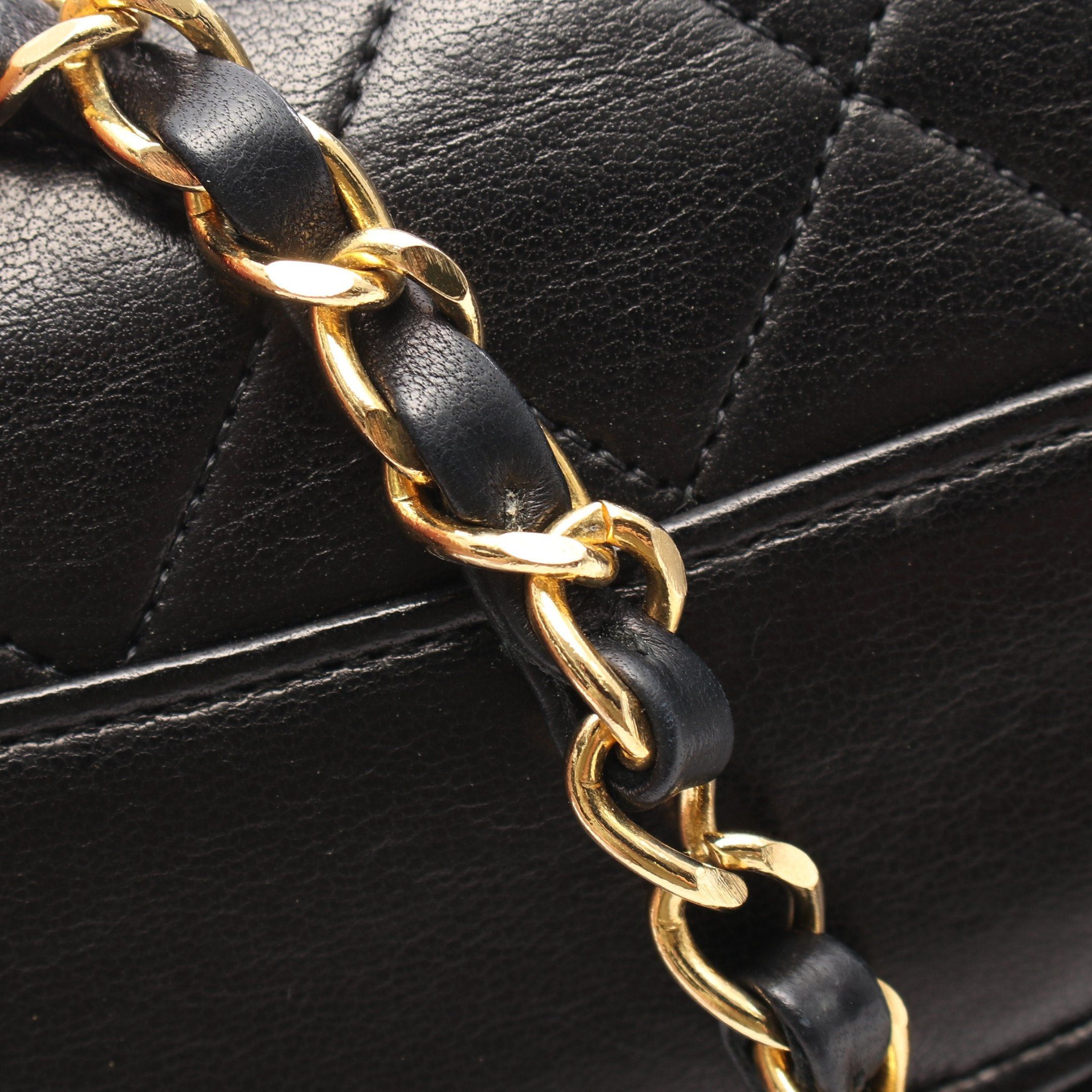 Chanel Chanel Matelasse Single Flap Chain Shoulder Bag Lambskin Black Gold Hardware Size ONE SIZE - 12 Thumbnail