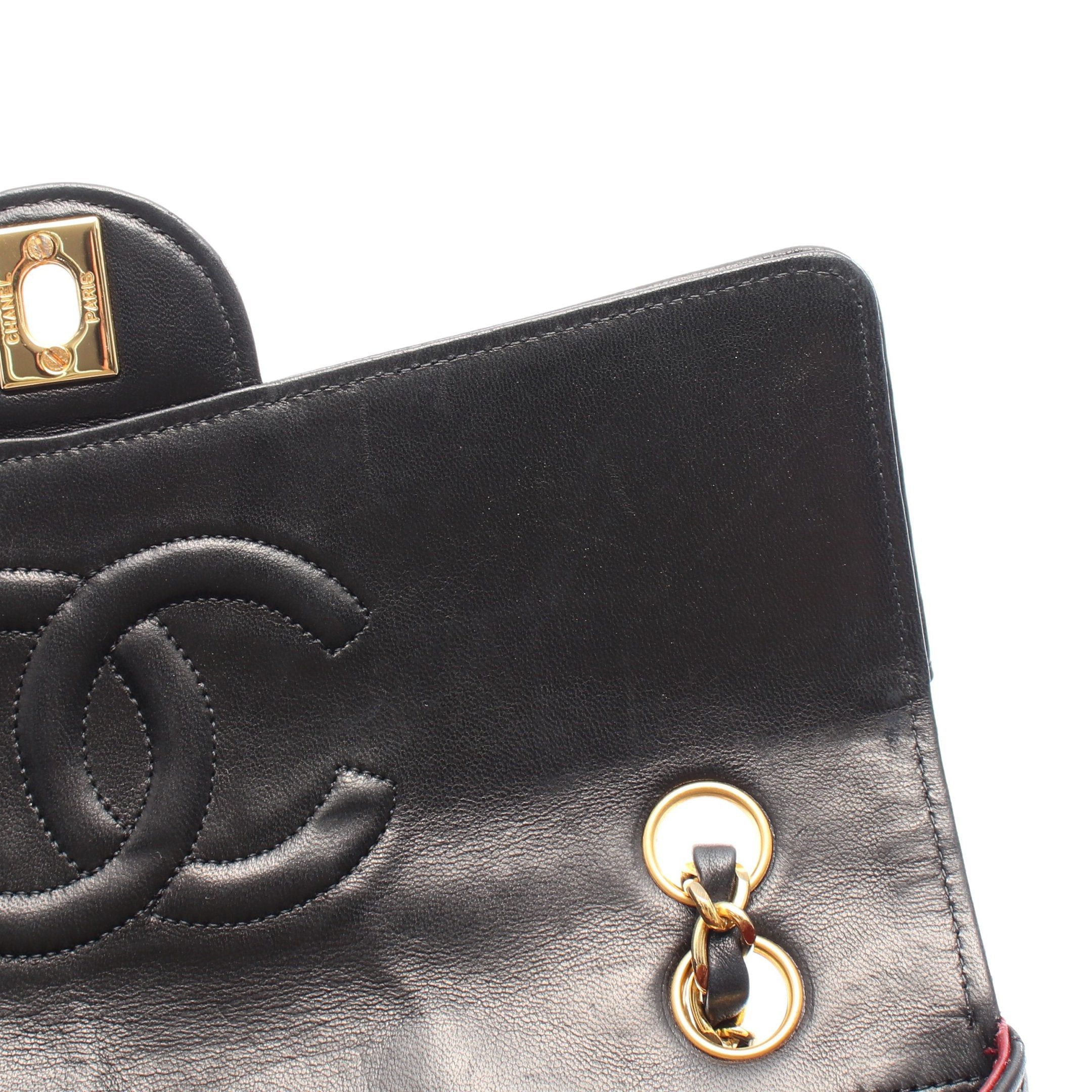 Chanel Chanel Matelasse Single Flap Chain Shoulder Bag Lambskin Black Gold Hardware Size ONE SIZE - 7 Thumbnail