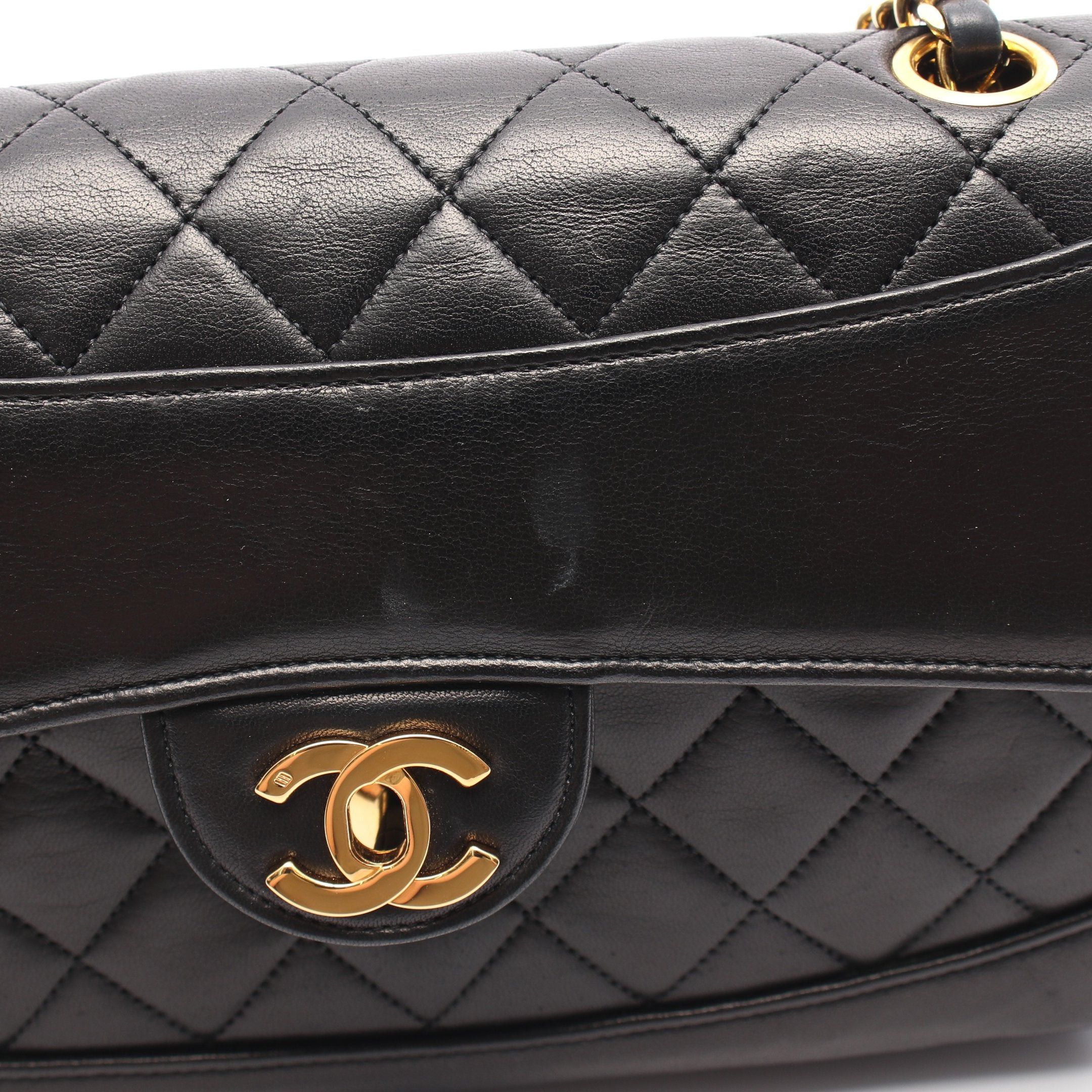 Chanel Chanel Matelasse Single Flap Chain Shoulder Bag Lambskin Black Gold Hardware Size ONE SIZE - 8 Thumbnail