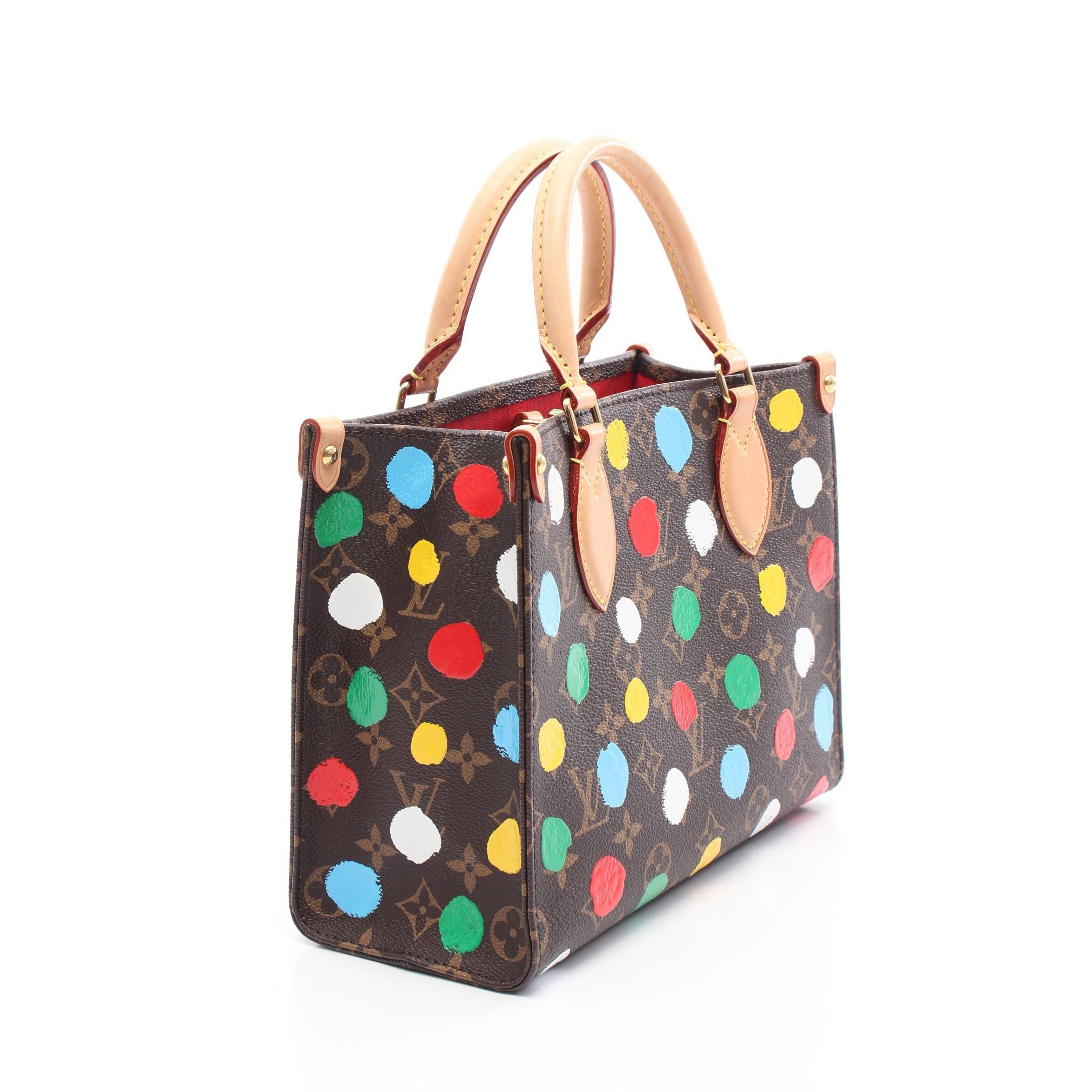 Louis Vuitton Louis Vuitton Louis Vuitton * Yayoi Kusama On-The-Go Pm Handbag Leather Brown Multicolor Size ONE SIZE - 2 Thumbnail