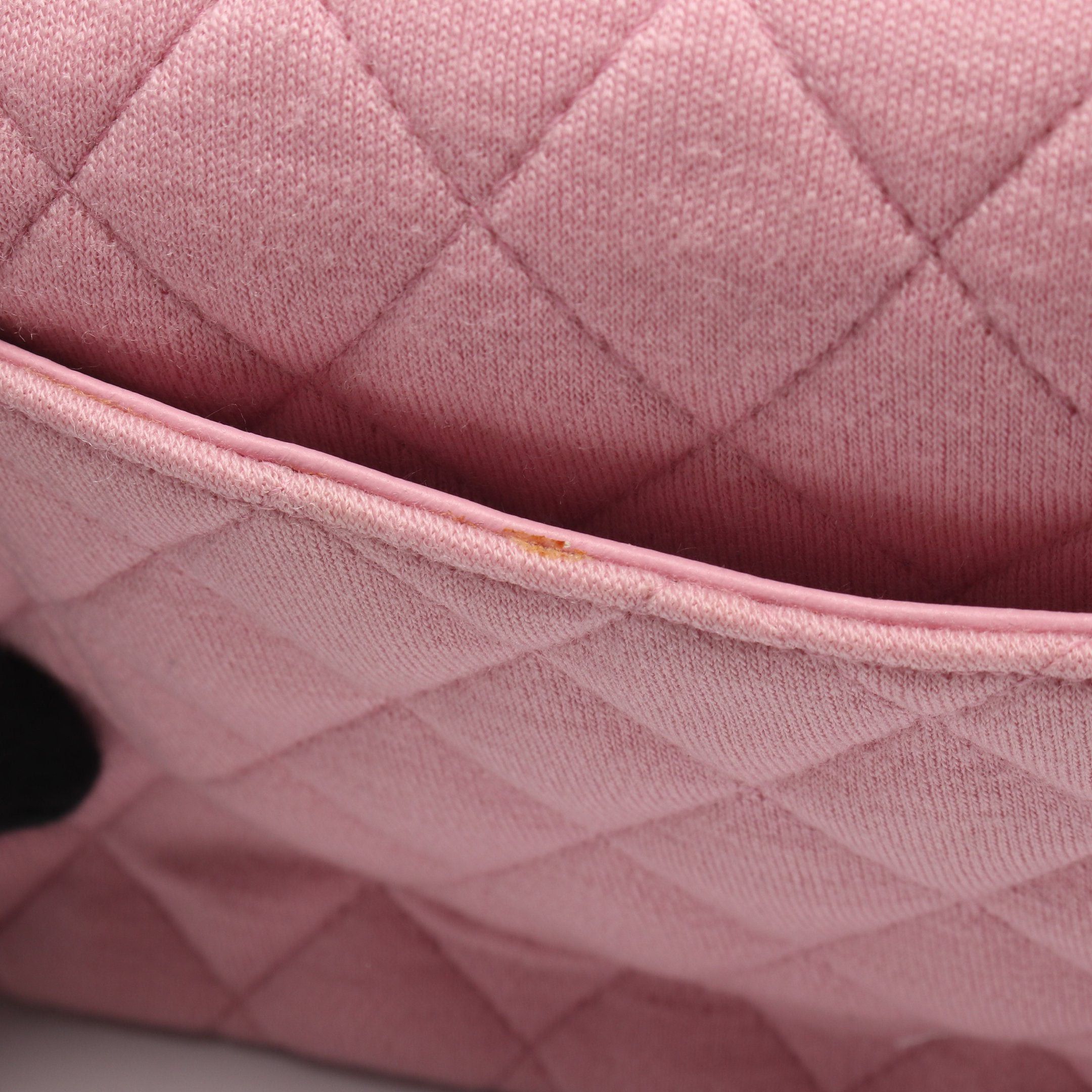 Chanel Chanel Matelasse Double Flap Double Chain Shoulder Bag Cotton Pink Silver Hardware Size ONE SIZE - 10 Thumbnail