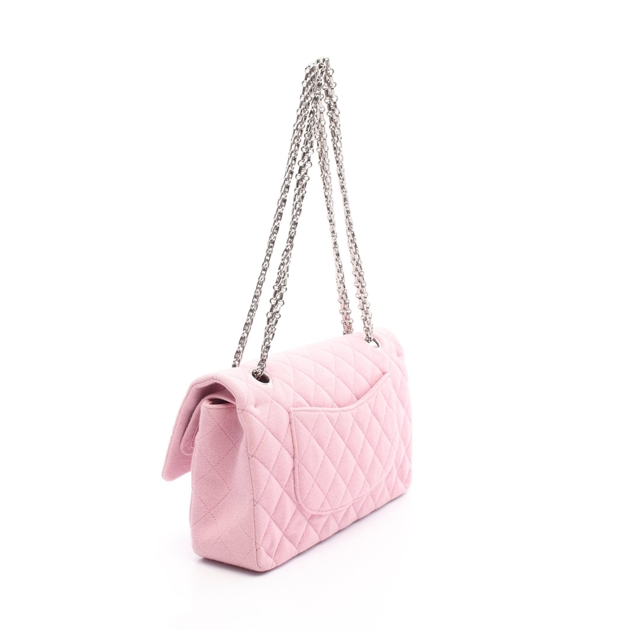 Chanel Chanel Matelasse Double Flap Double Chain Shoulder Bag Cotton Pink Silver Hardware Size ONE SIZE - 2 Thumbnail