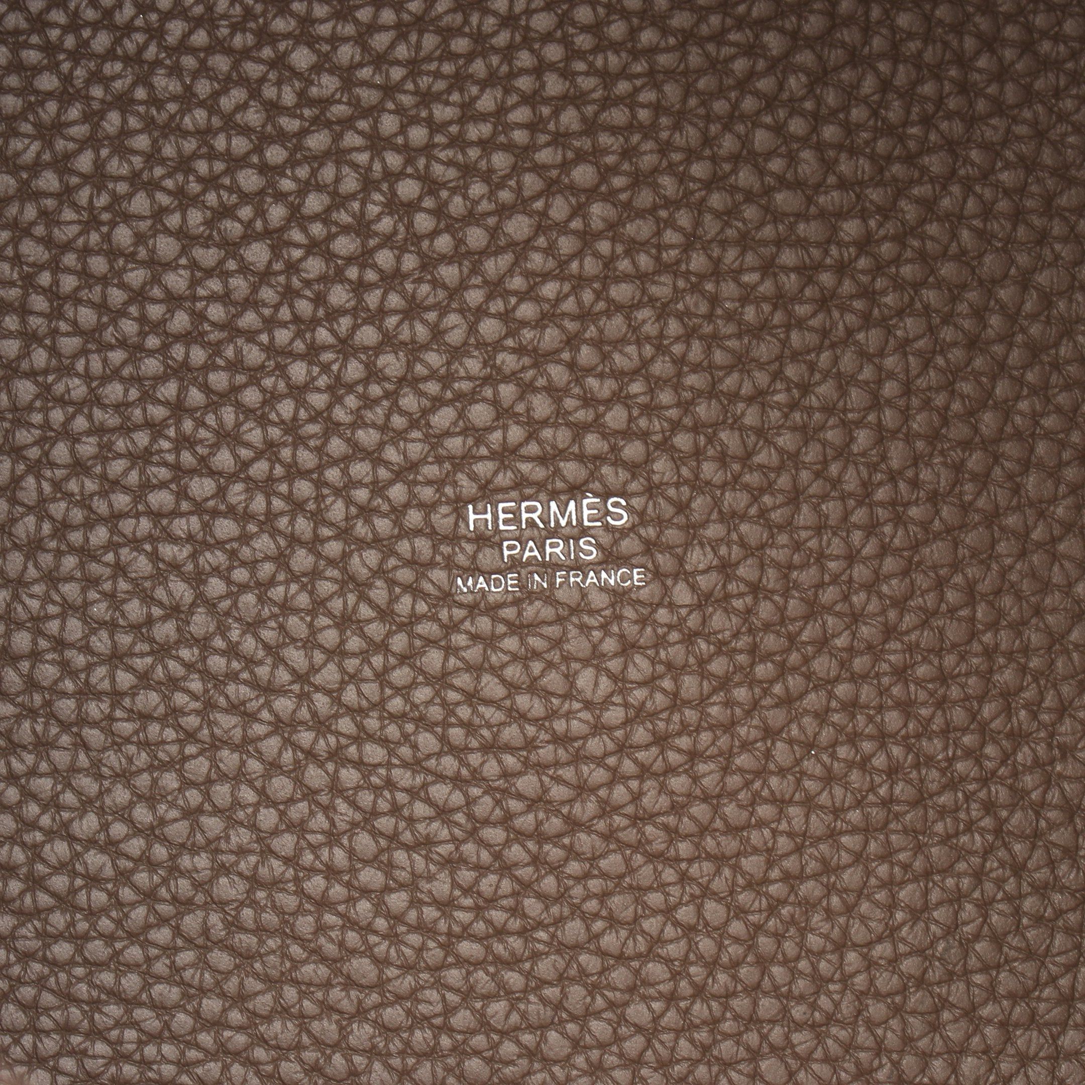 Hermes Hermes Picotan Mm Etoupe Handbag Clemence Leather Gray Brown Silver Hardware Z Stamp Size ONE SIZE - 4 Thumbnail