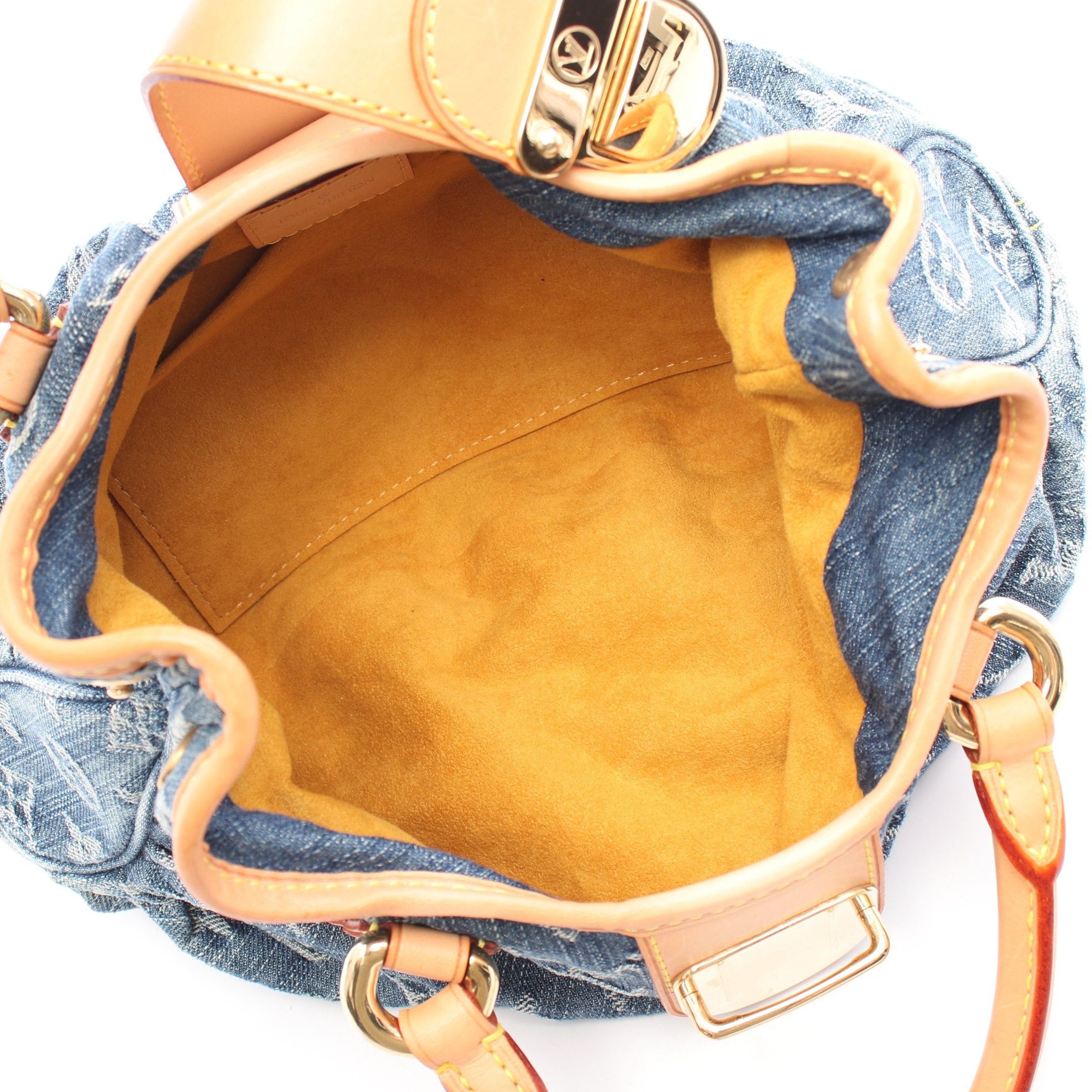 Louis Vuitton Louis Vuitton Preeti Monogram Denim Handbag Leather Blue Size ONE SIZE - 3 Thumbnail