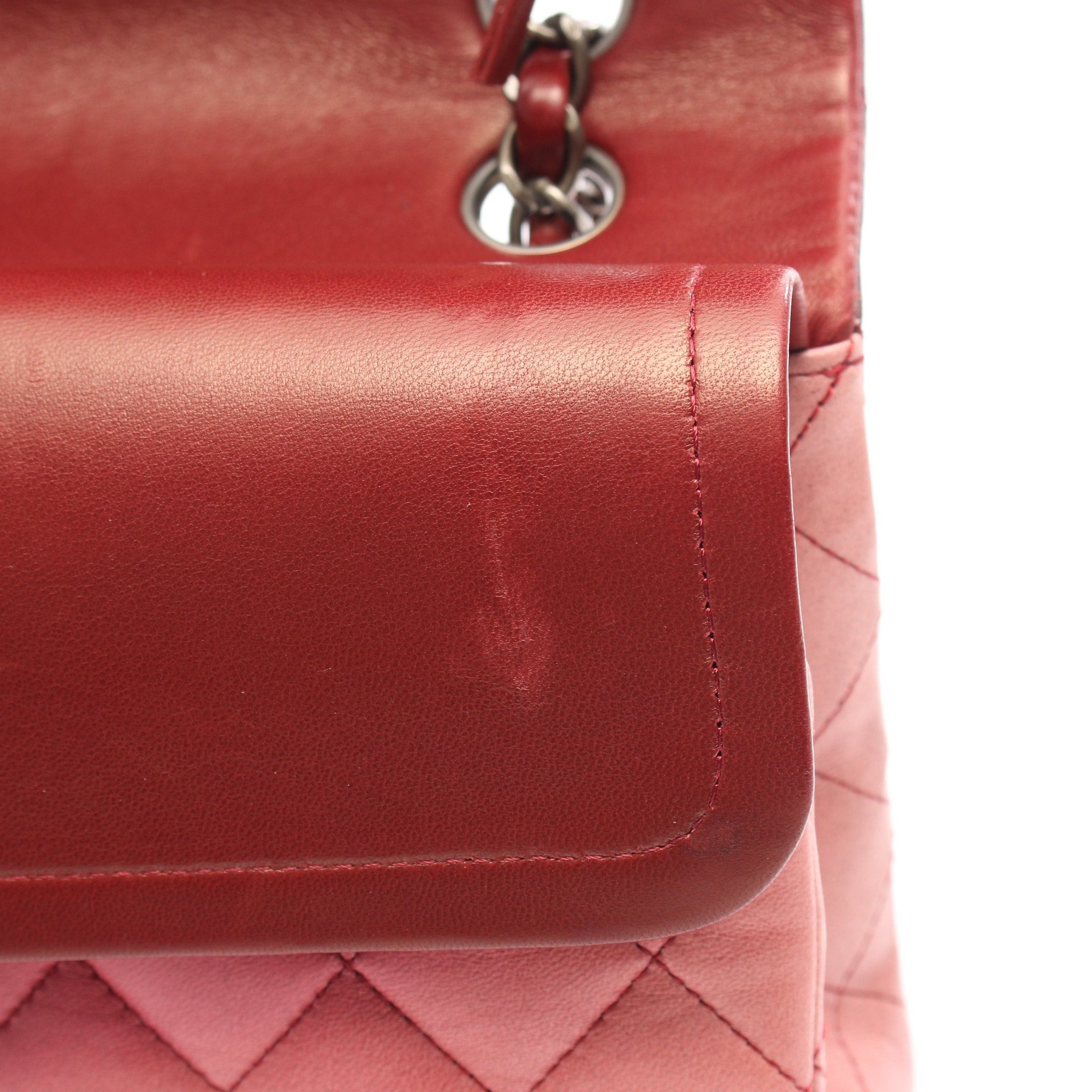 Chanel Chanel Matelasse Double Flap Double Chain Shoulder Bag Lambskin Pink Red Silver Hardware Gradation Size ONE SIZE - 7 Thumbnail