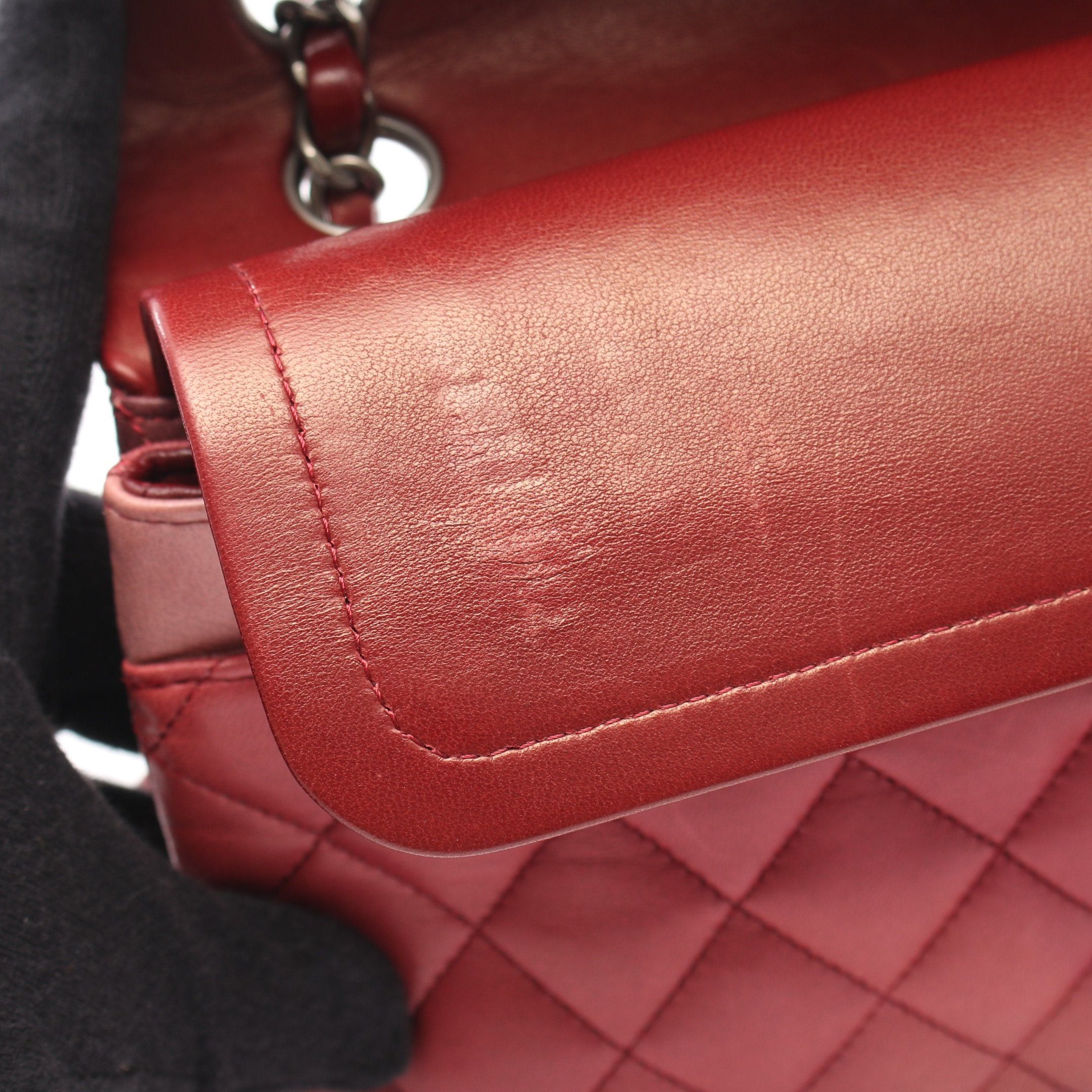 Chanel Chanel Matelasse Double Flap Double Chain Shoulder Bag Lambskin Pink Red Silver Hardware Gradation Size ONE SIZE - 8 Thumbnail
