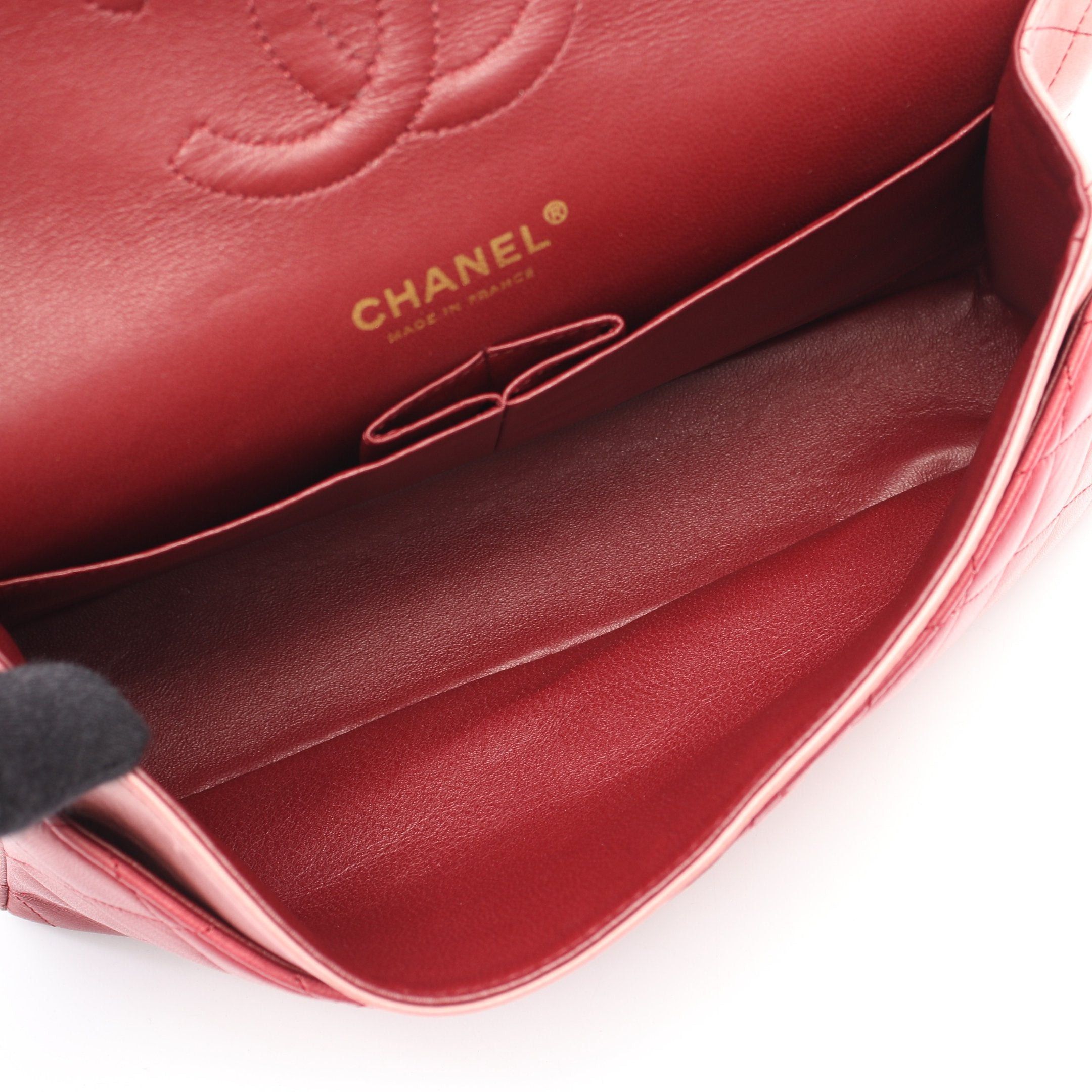 Chanel Chanel Matelasse Double Flap Double Chain Shoulder Bag Lambskin Pink Red Silver Hardware Gradation Size ONE SIZE - 3 Thumbnail