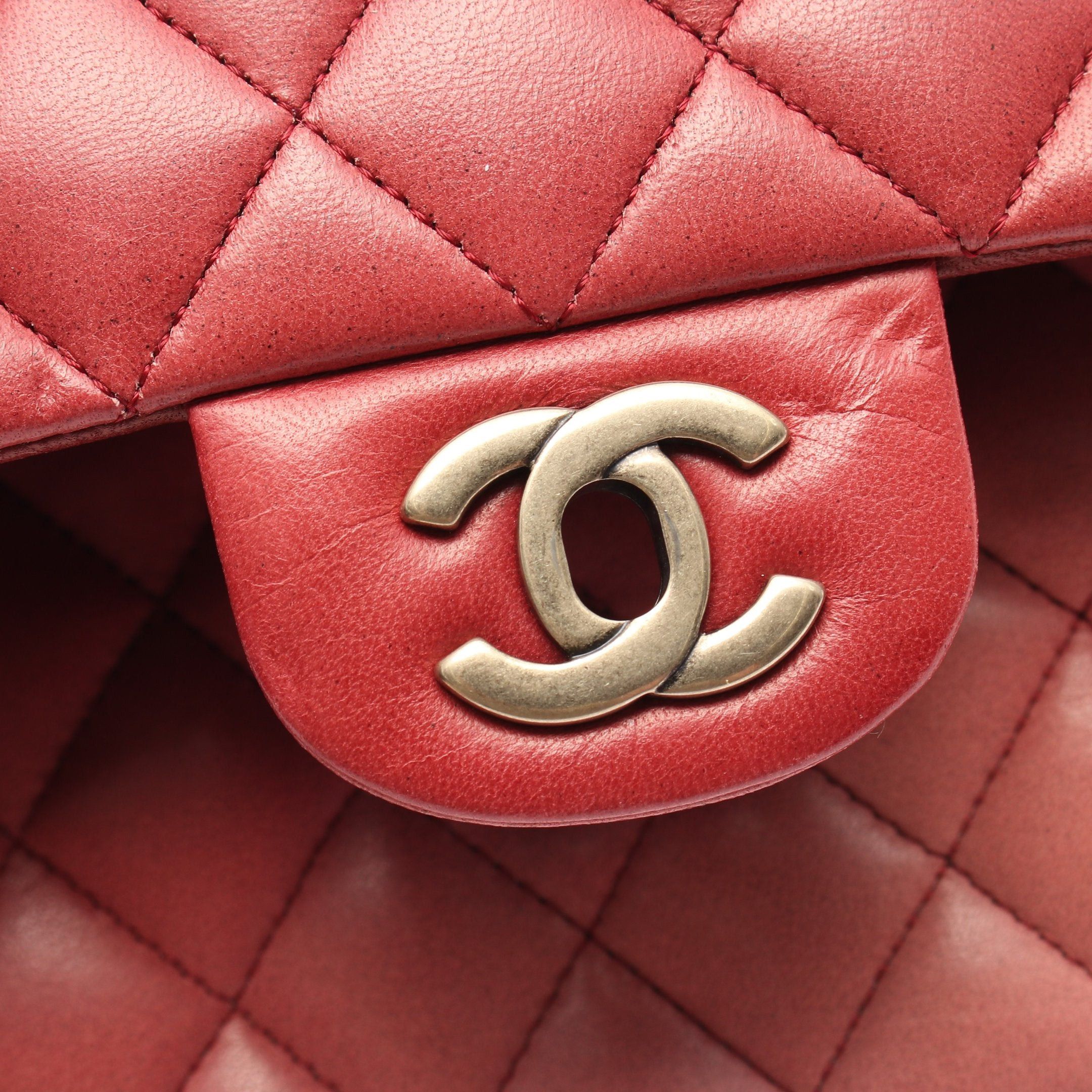 Chanel Chanel Matelasse Double Flap Double Chain Shoulder Bag Lambskin Pink Red Silver Hardware Gradation Size ONE SIZE - 10 Thumbnail