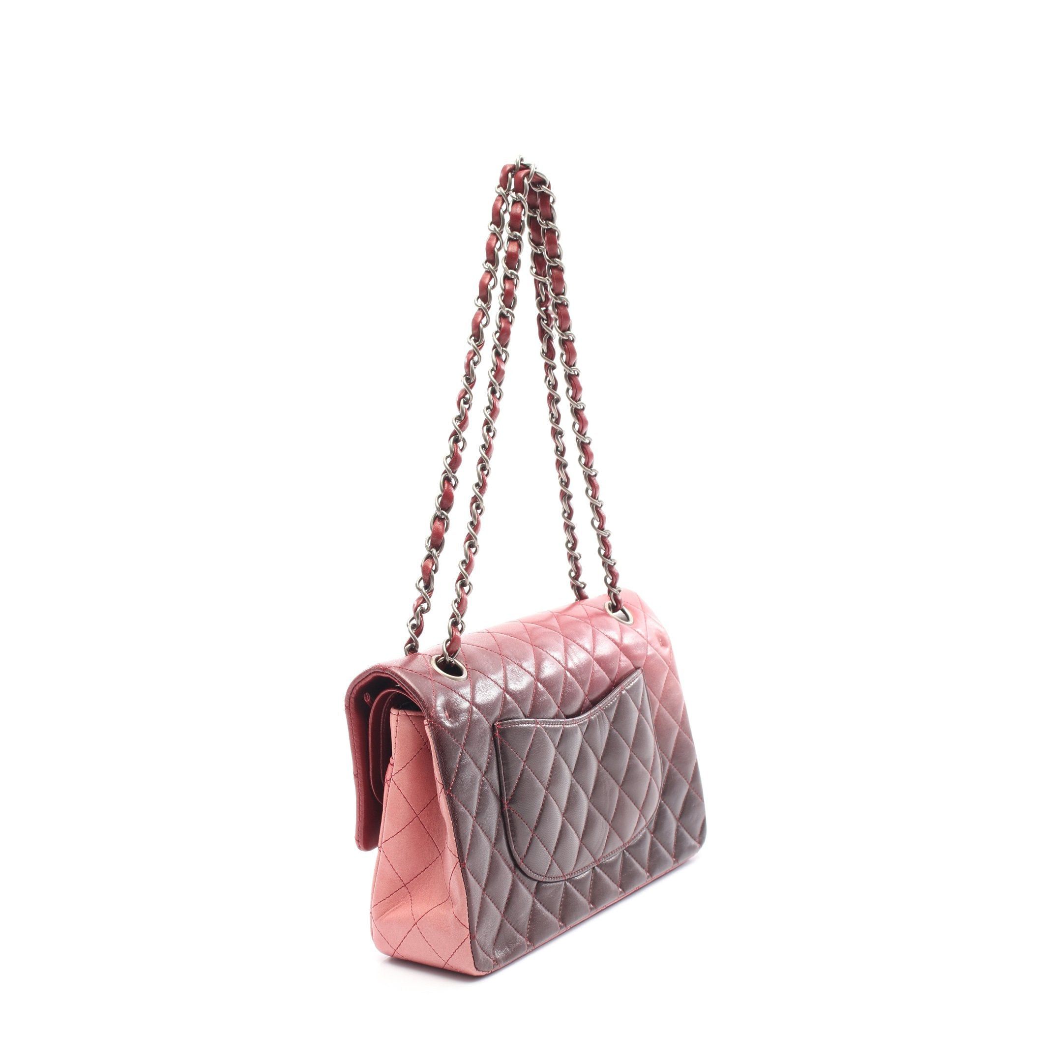 Chanel Chanel Matelasse Double Flap Double Chain Shoulder Bag Lambskin Pink Red Silver Hardware Gradation Size ONE SIZE - 2 Thumbnail