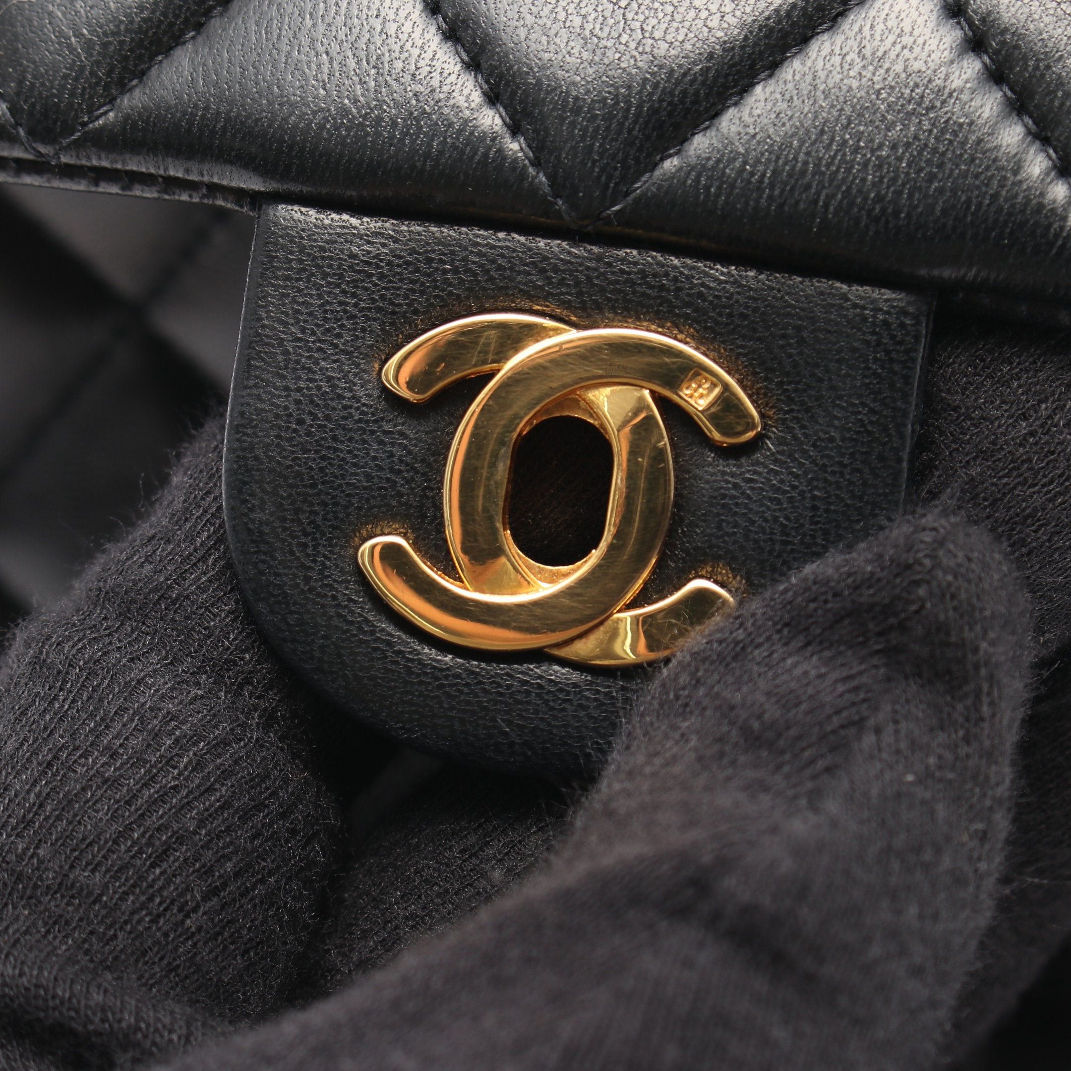 Chanel Chanel Matelasse Single Flap Chain Shoulder Bag Lambskin Black Gold Hardware Size ONE SIZE - 7 Thumbnail