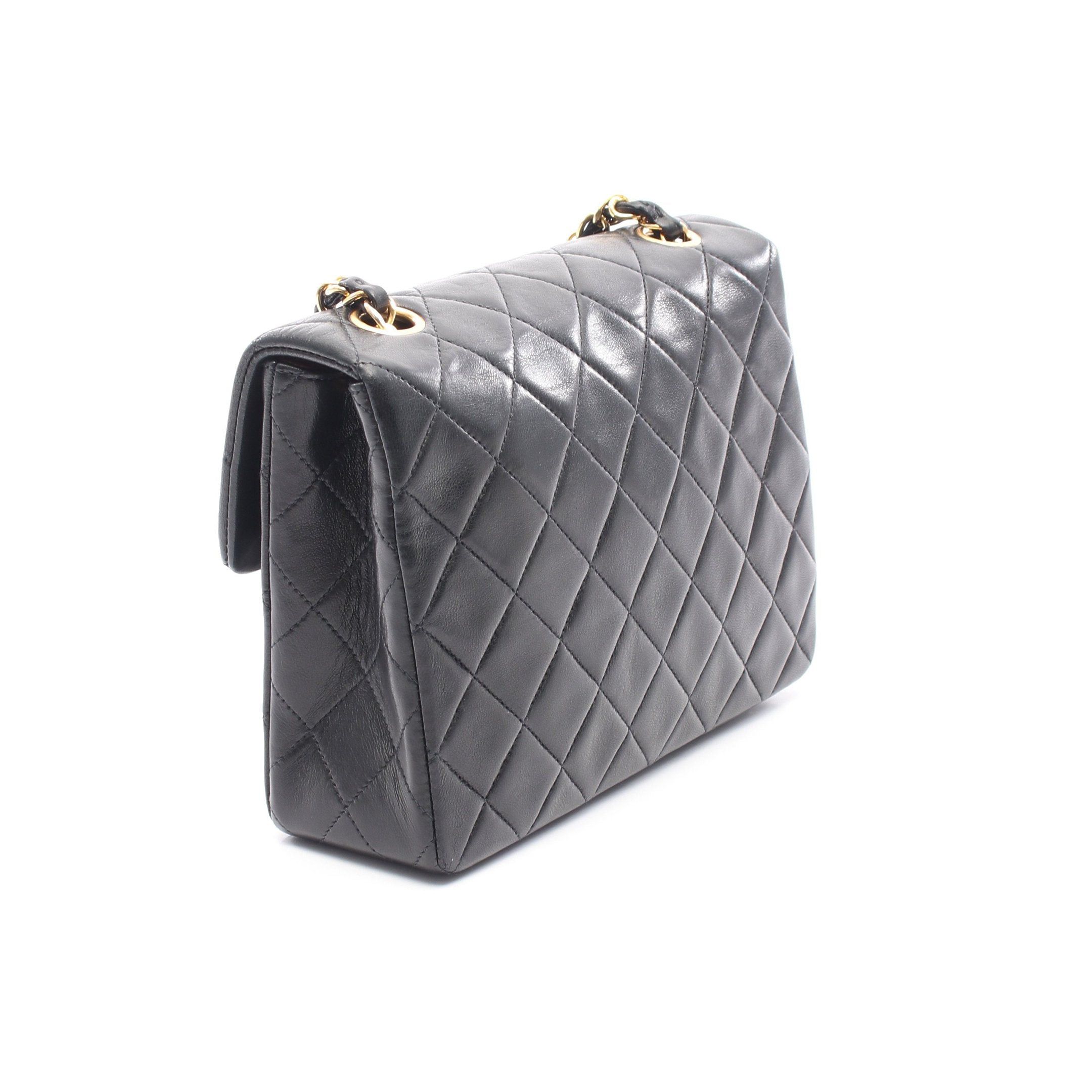 Chanel Chanel Matelasse Single Flap Chain Shoulder Bag Lambskin Black Gold Hardware Size ONE SIZE - 2 Thumbnail