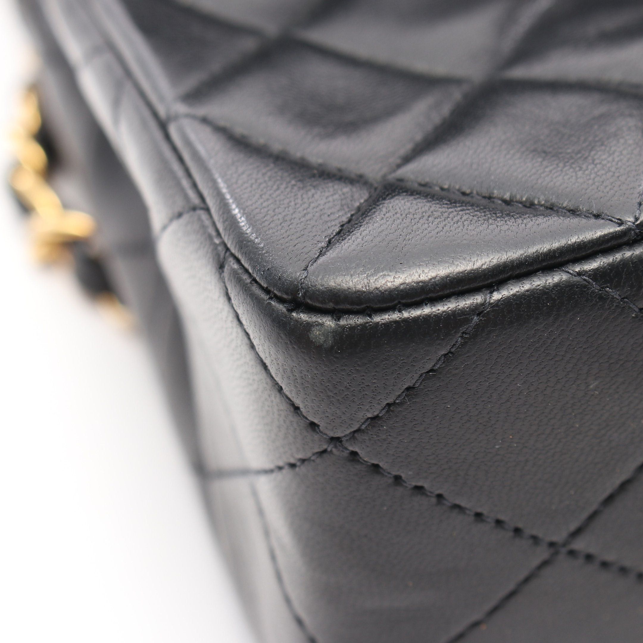 Chanel Chanel Matelasse Single Flap Chain Shoulder Bag Lambskin Black Gold Hardware Size ONE SIZE - 8 Thumbnail