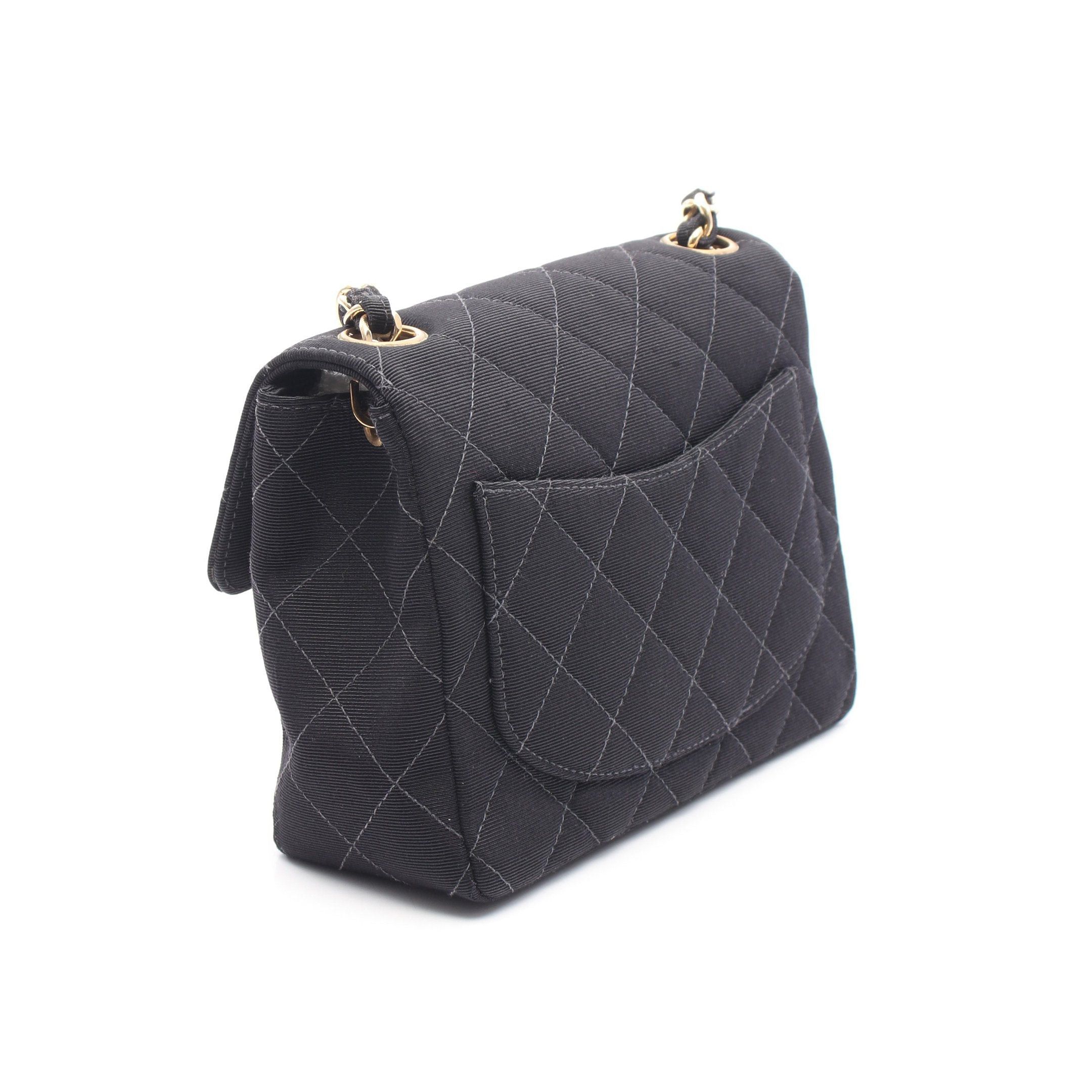 Chanel Chanel Matelasse Single Flap Chain Shoulder Bag Canvas Black Gold Hardware Size ONE SIZE - 2 Thumbnail
