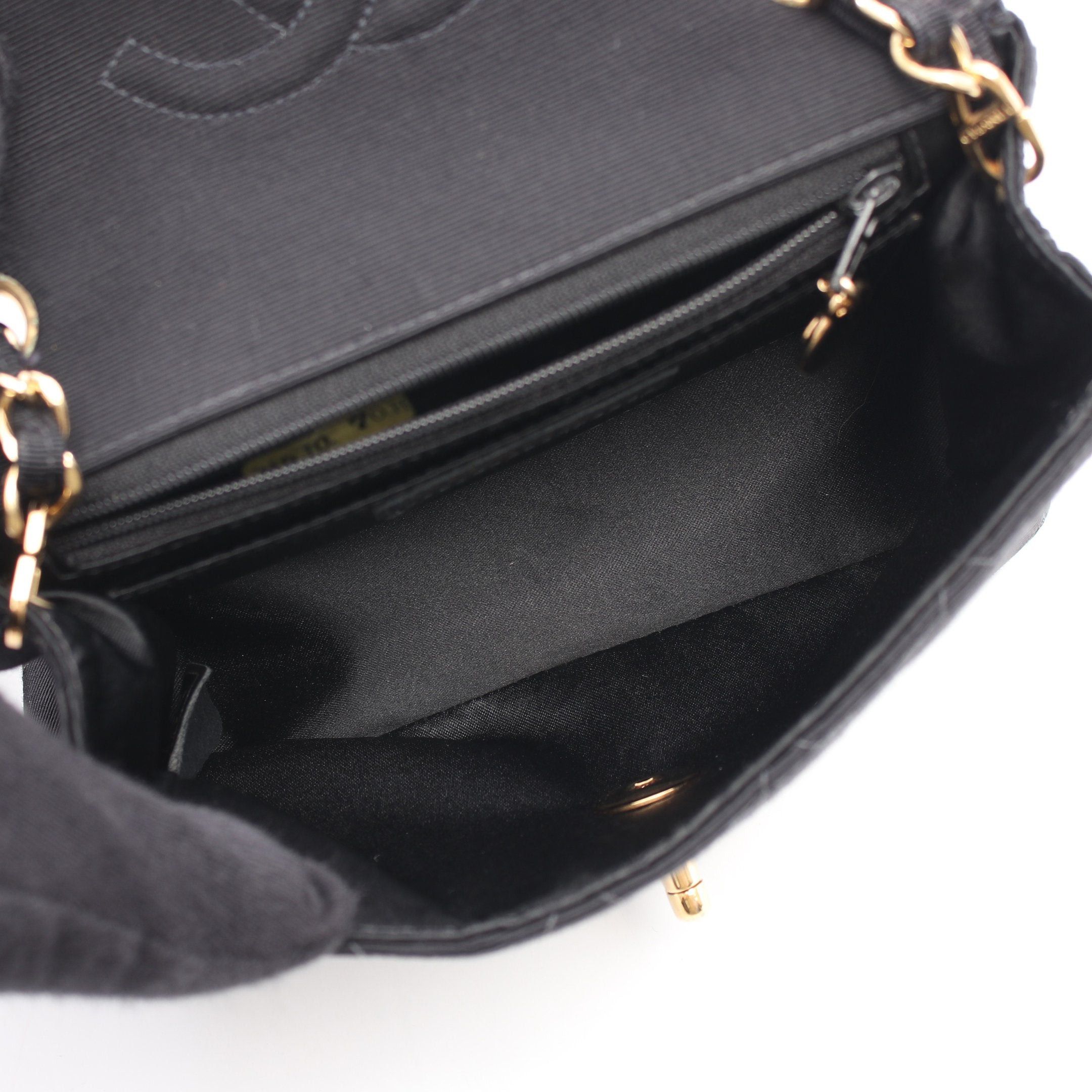 Chanel Chanel Matelasse Single Flap Chain Shoulder Bag Canvas Black Gold Hardware Size ONE SIZE - 3 Thumbnail