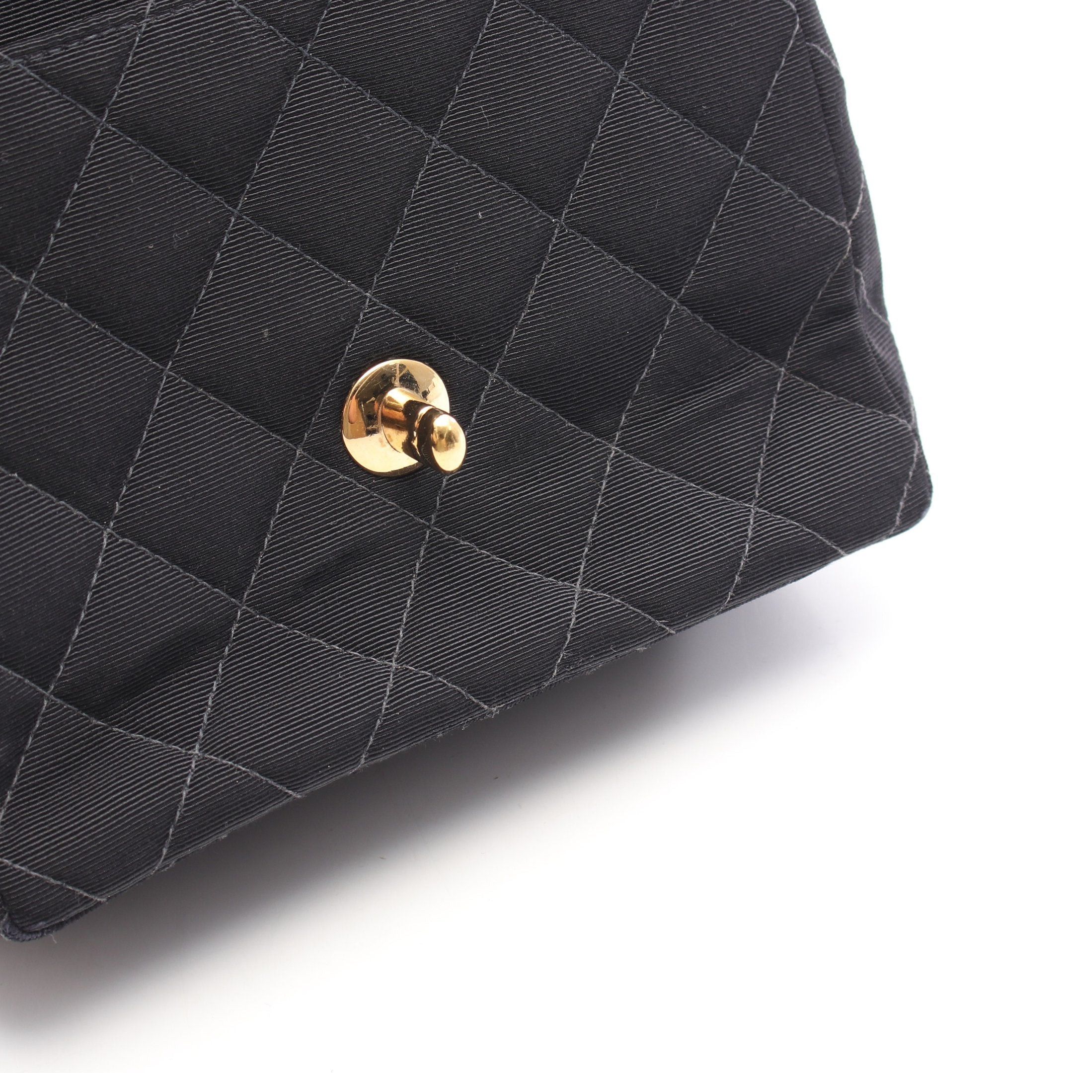Chanel Chanel Matelasse Single Flap Chain Shoulder Bag Canvas Black Gold Hardware Size ONE SIZE - 6 Thumbnail