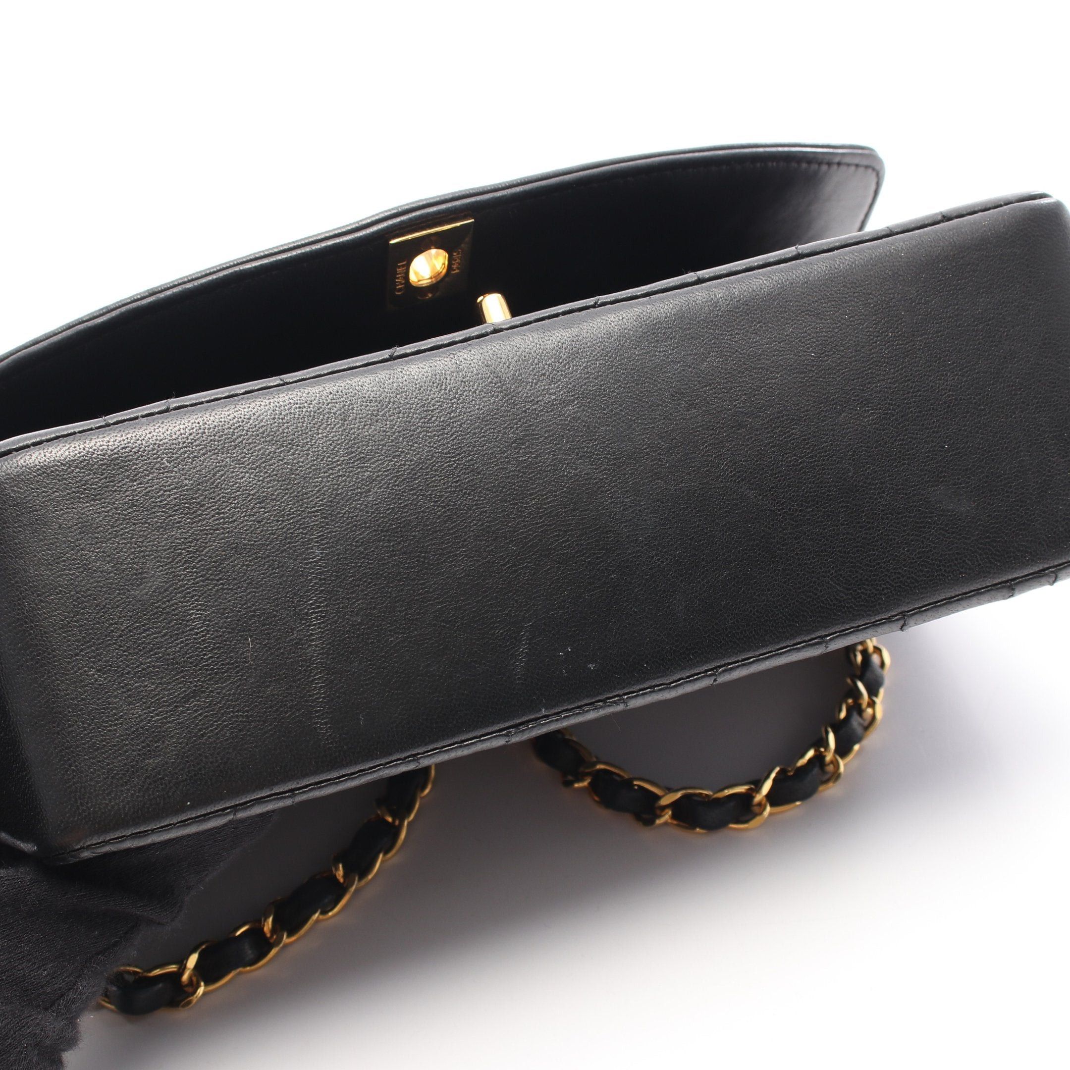 Chanel Chanel Matelasse Diana Flap Chain Shoulder Bag Lambskin Black Gold Hardware Size ONE SIZE - 13 Thumbnail