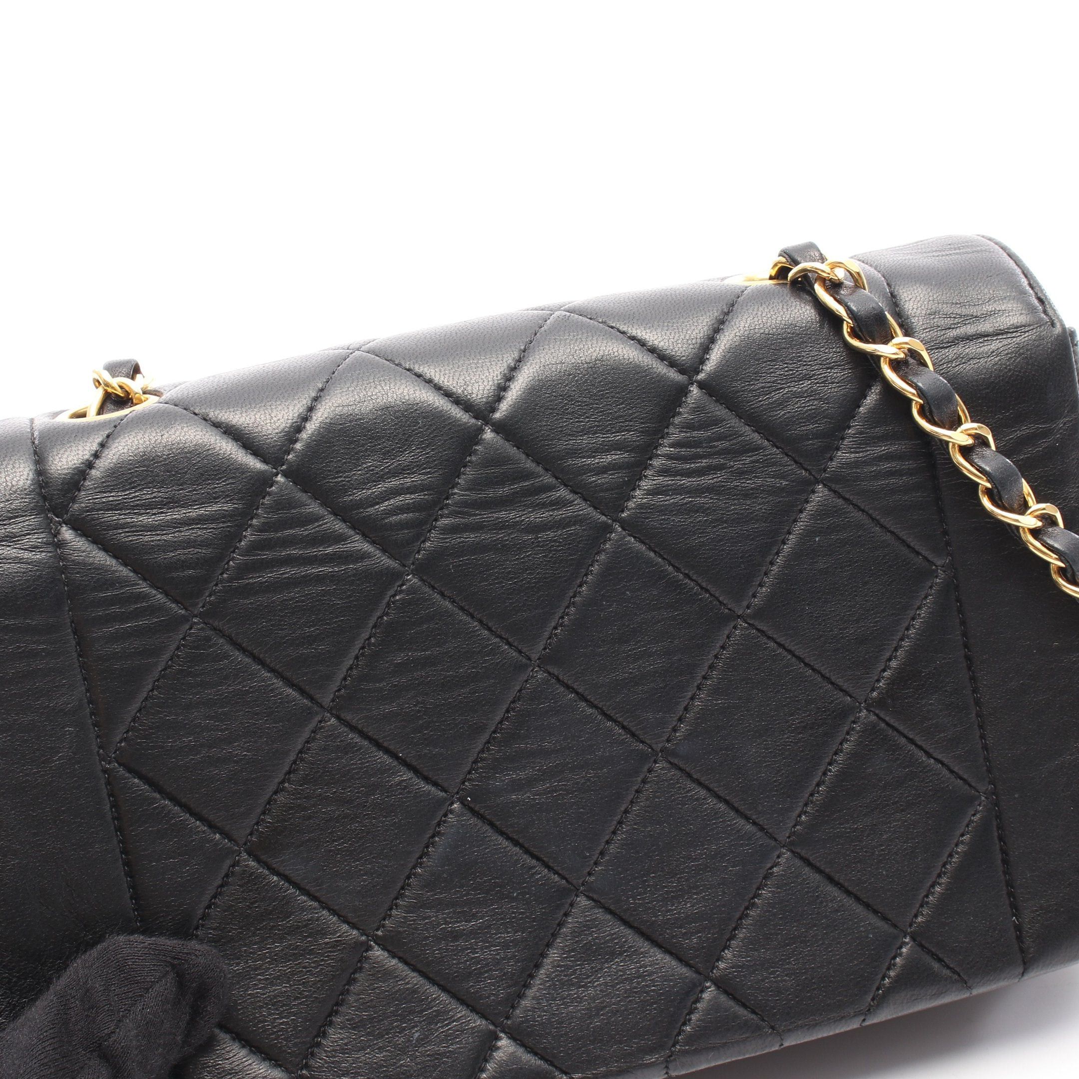 Chanel Chanel Matelasse Diana Flap Chain Shoulder Bag Lambskin Black Gold Hardware Size ONE SIZE - 11 Thumbnail