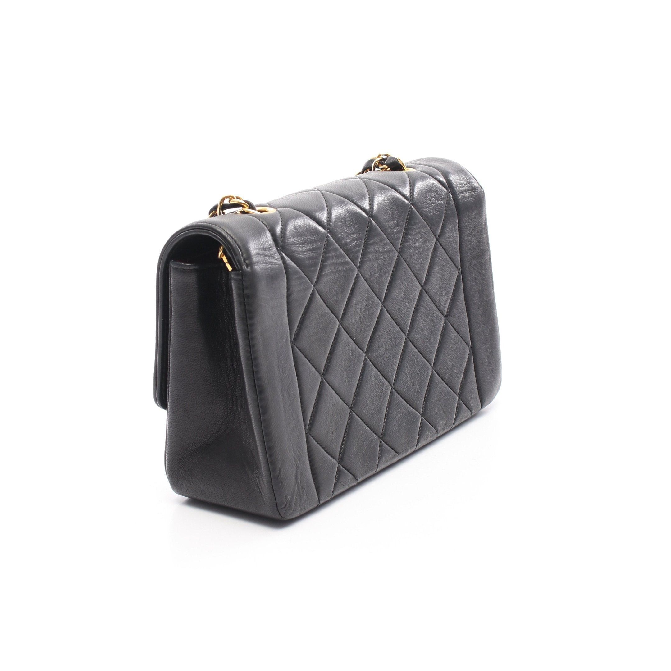Chanel Chanel Matelasse Diana Flap Chain Shoulder Bag Lambskin Black Gold Hardware Size ONE SIZE - 2 Thumbnail