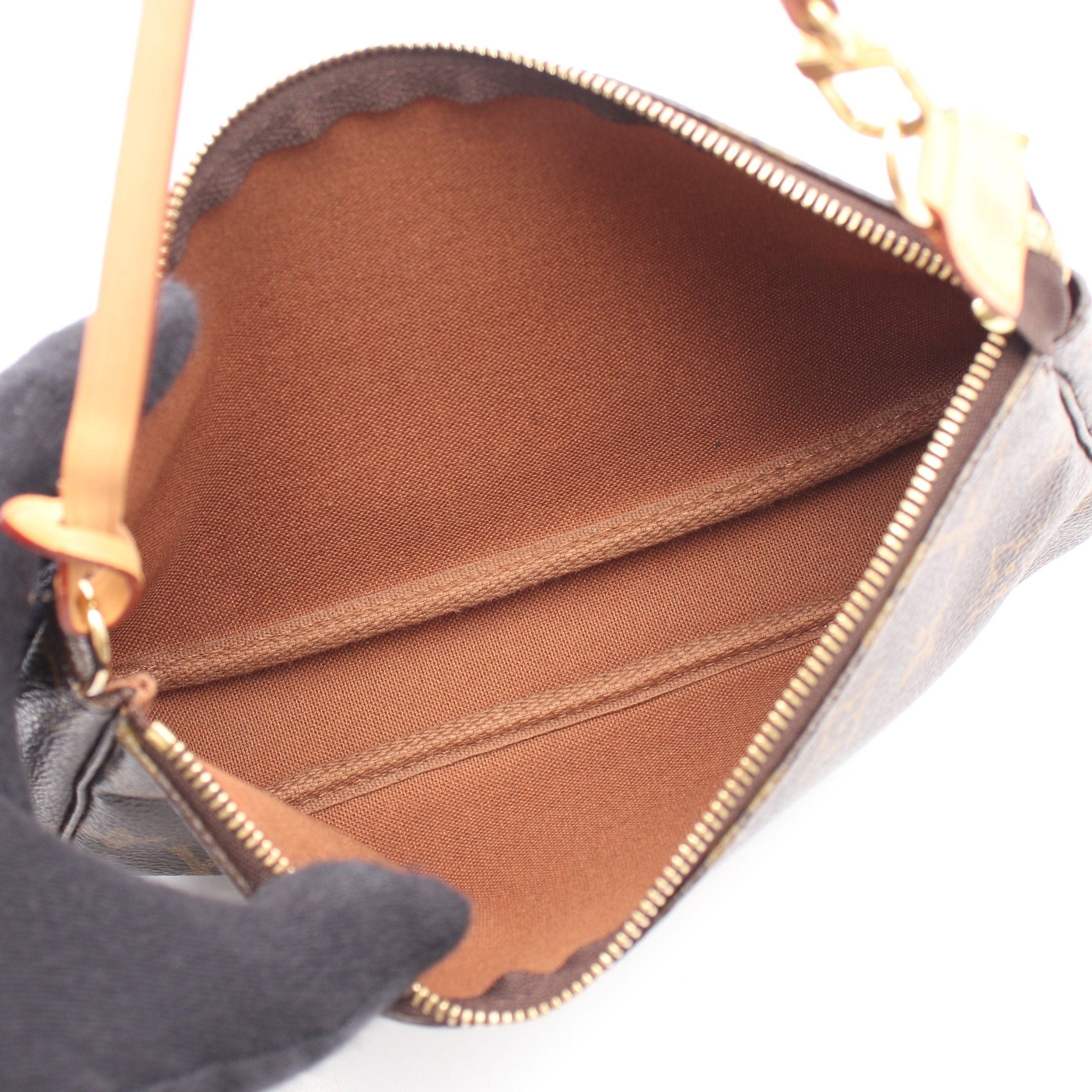 Louis Vuitton Louis Vuitton Pochette Accessoires Monogram Handbag Leather Brown Size ONE SIZE - 3 Thumbnail