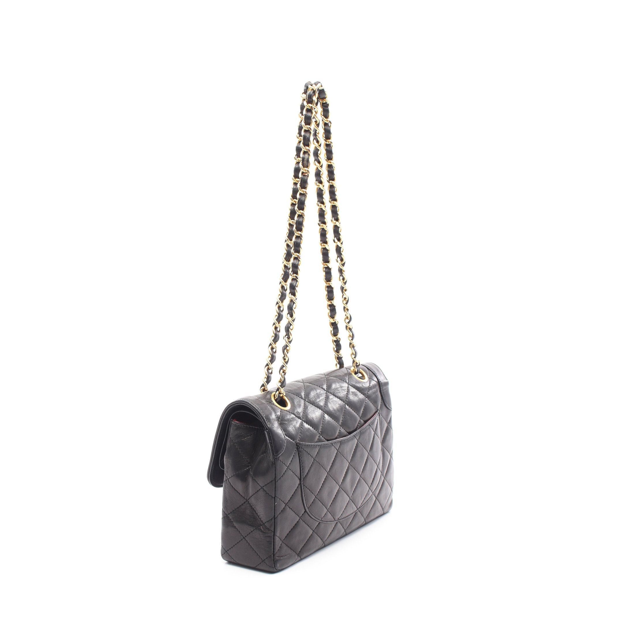 Chanel Chanel Matelasse Paris Exclusive Double Flap Chain Shoulder Bag Lambskin Black Combination Metal Fittings Size ONE SIZE - 2 Thumbnail