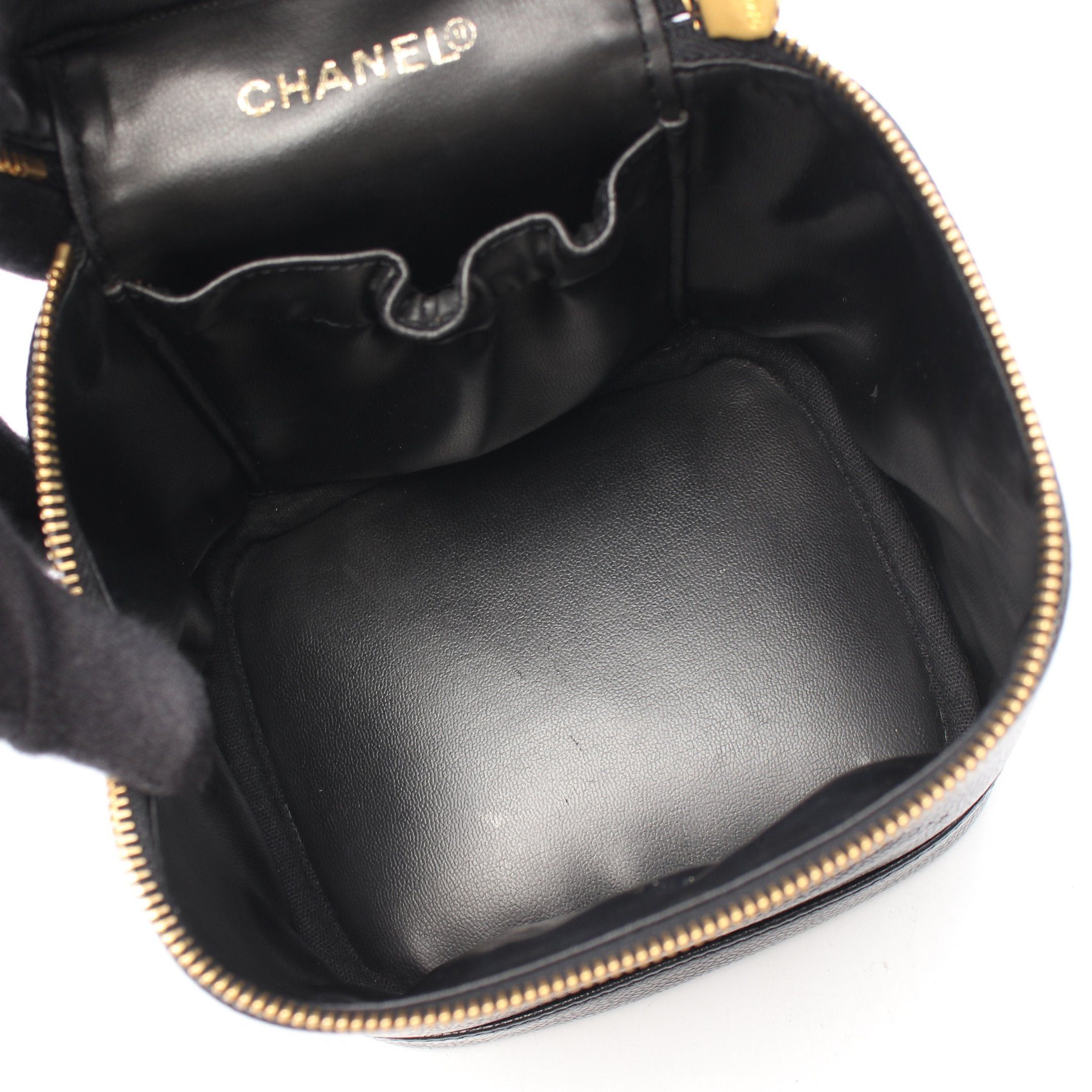 Chanel Chanel Coco Mark Handbag Vanity Bag Caviar Skin Black Gold Hardware Size ONE SIZE - 3 Thumbnail