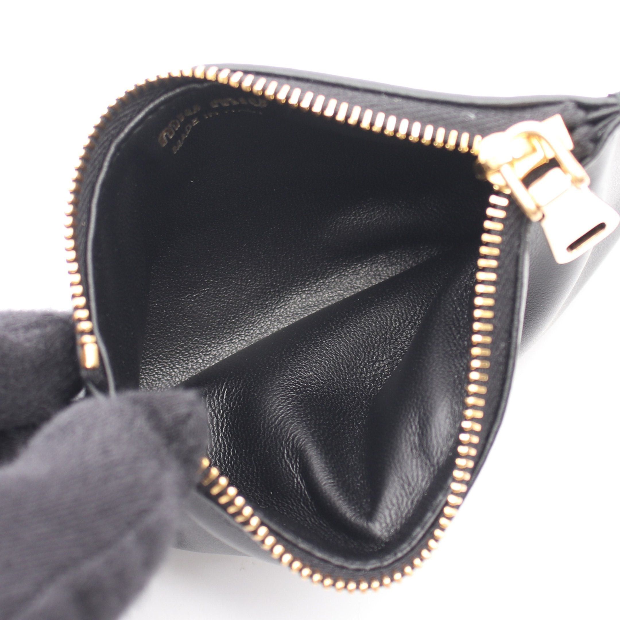 Miu Miu Miu Miu Card Case Leather Black Size ONE SIZE - 3 Thumbnail
