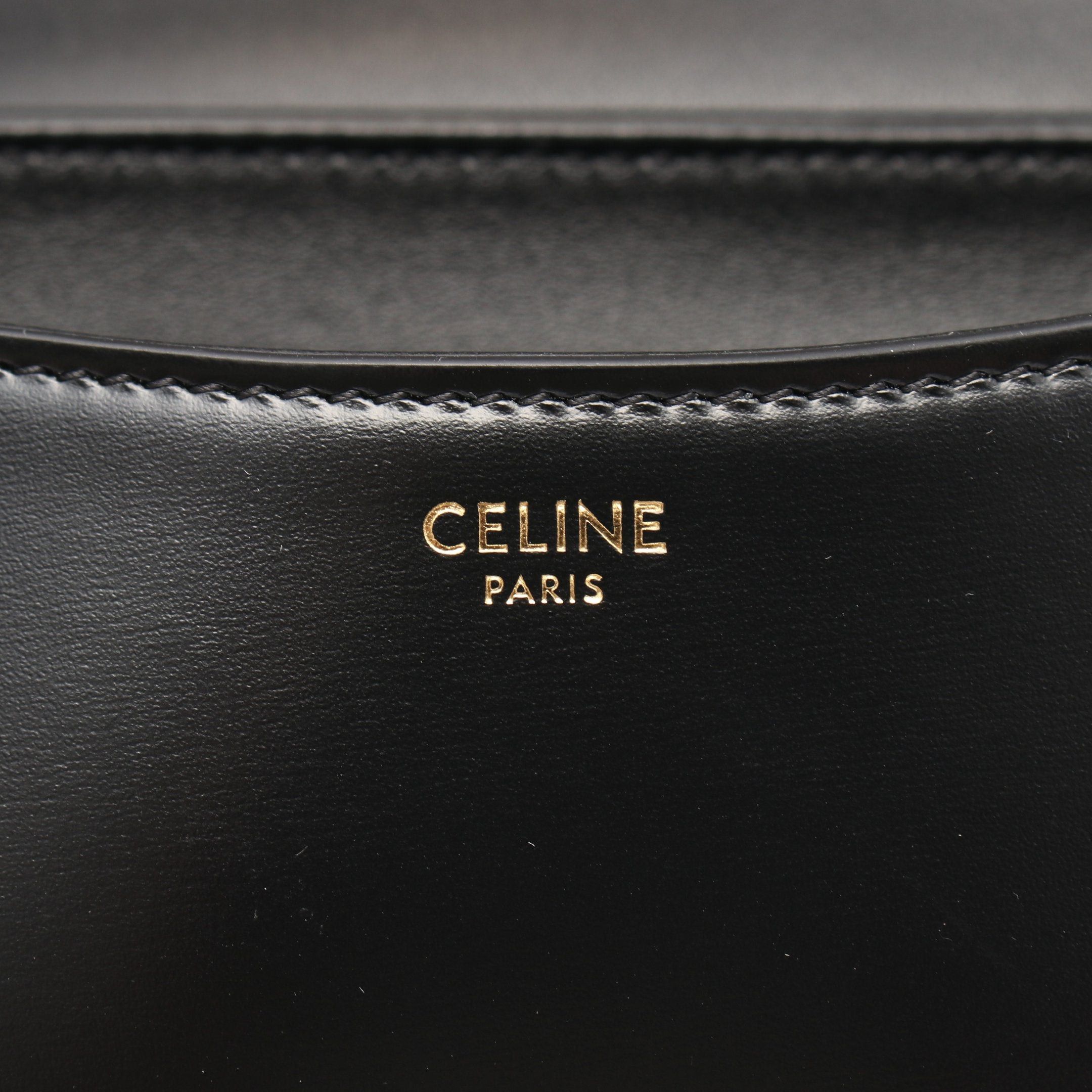 Celine Celine Triomphe Shoulder Bag One Leather Black Size ONE SIZE - 4 Thumbnail