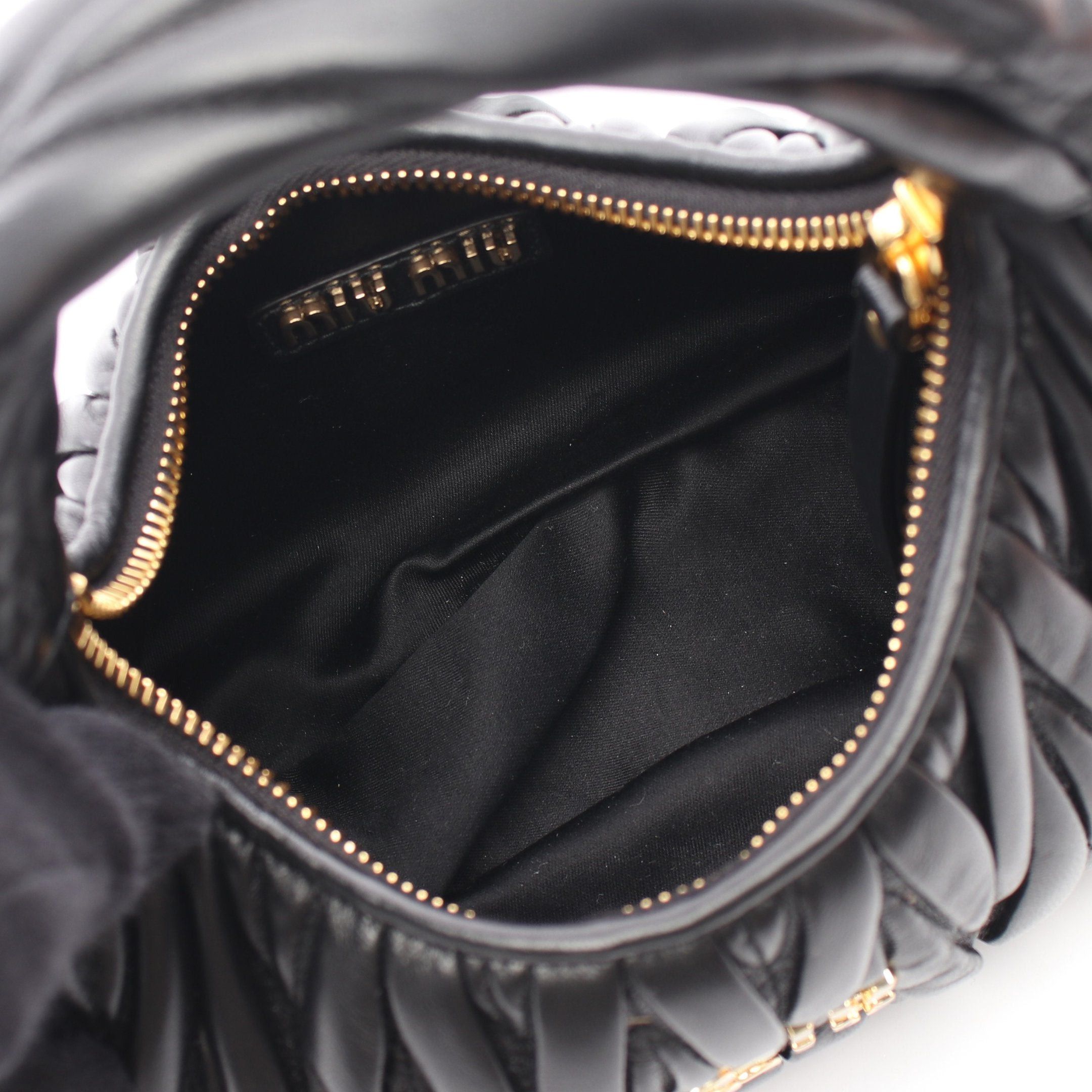 Miu Miu Miu Miu Wander Matelasse Hobo Bag Handbag Leather Black Size ONE SIZE - 3 Thumbnail