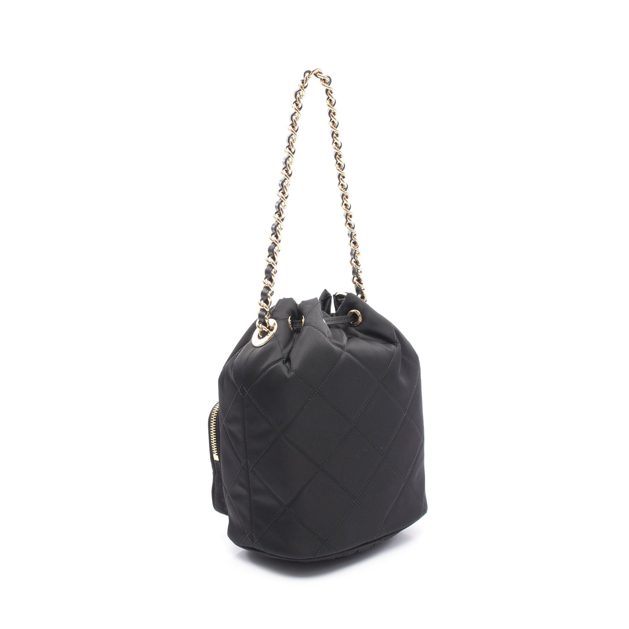 Prada Prada Vela Handbag Chain Nylon Saffiano Leather Black Purse Size ONE SIZE - 2 Thumbnail