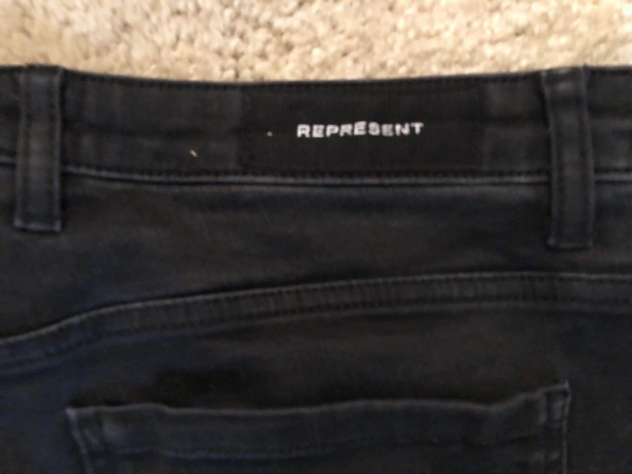 Represent Clo. Represent Essential Jet Black Knee Destroyer Denim Skinny Size US 34 / EU 50 - 6 Thumbnail