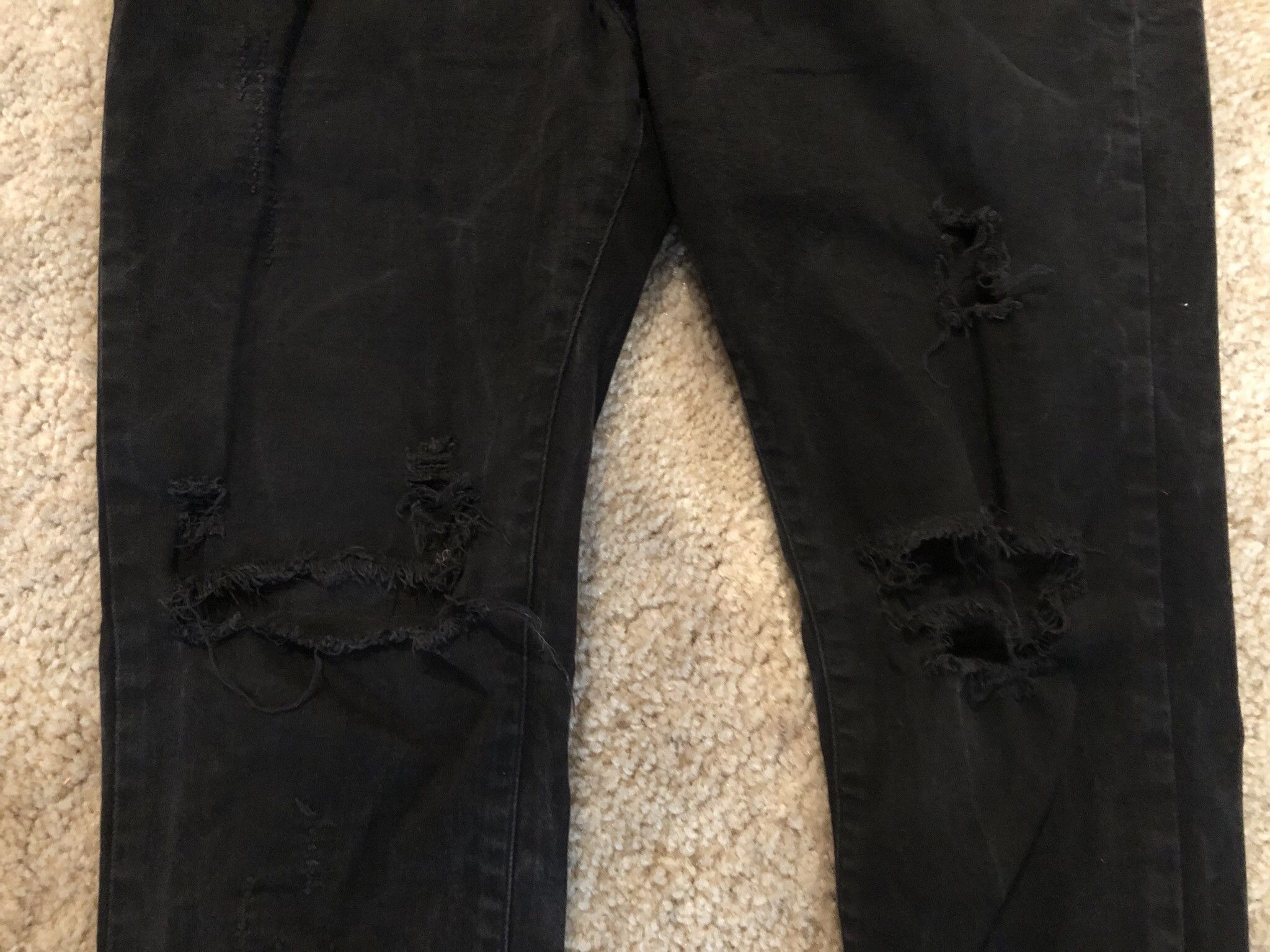 Represent Clo. Represent Essential Jet Black Knee Destroyer Denim Skinny Size US 34 / EU 50 - 3 Thumbnail