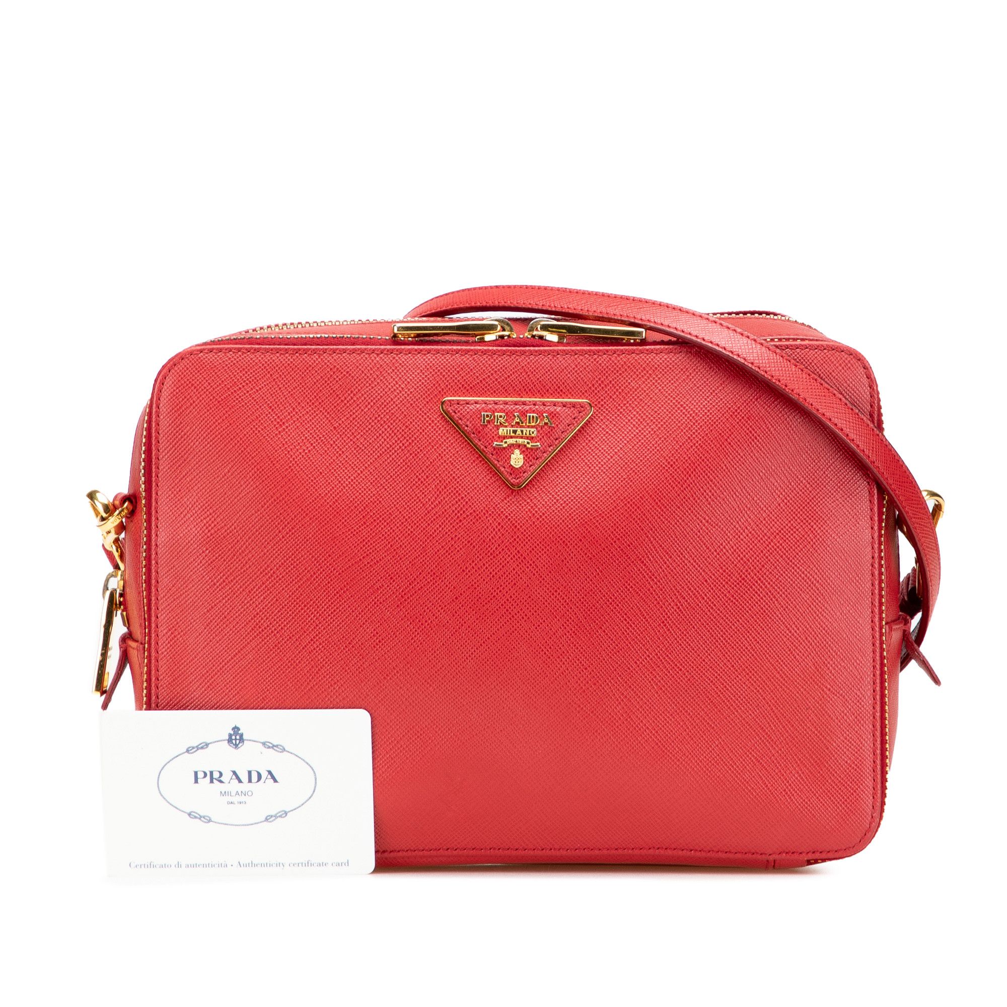 Prada Prada Saffiano Double Zip Crossbody Size ONE SIZE - 14 Thumbnail