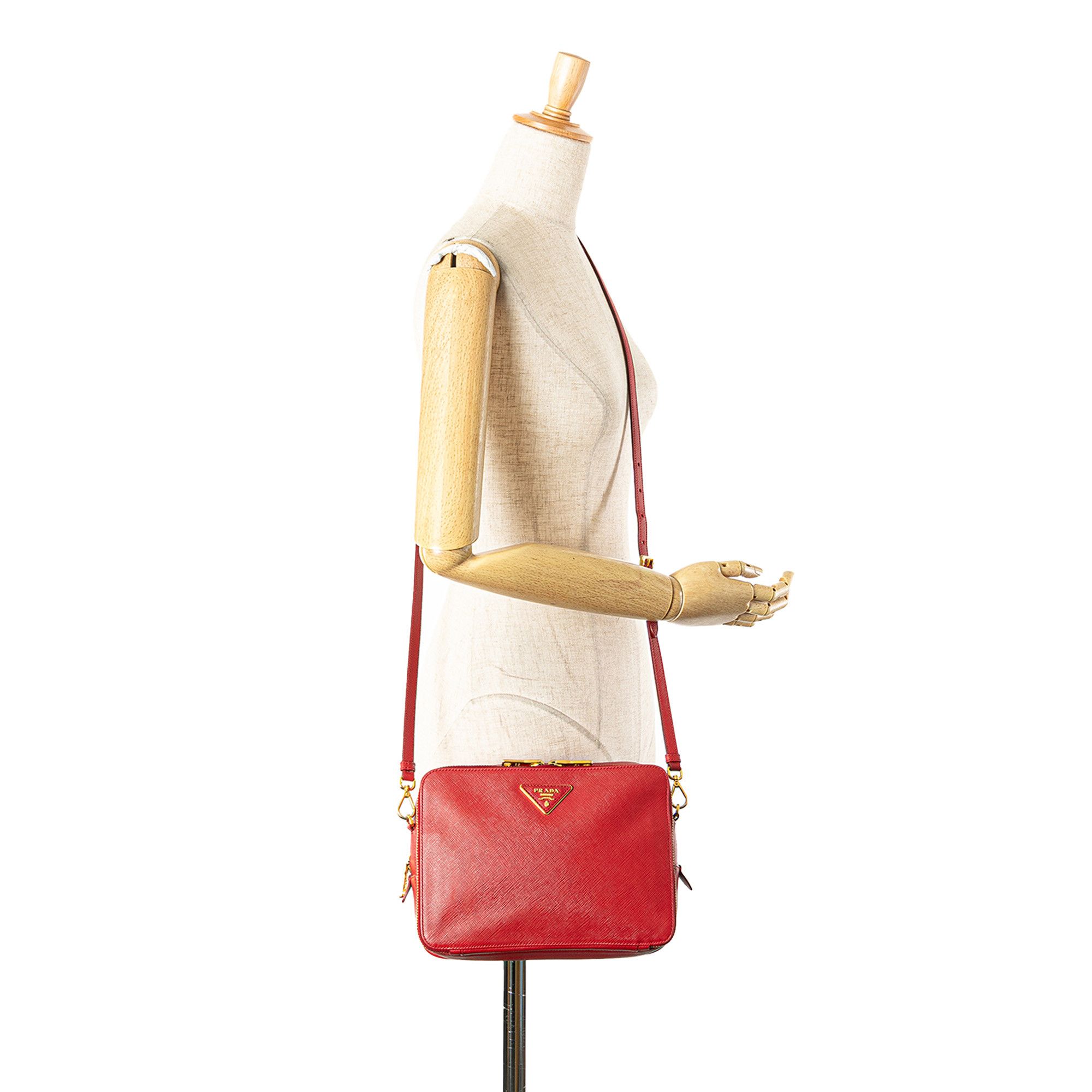 Prada Prada Saffiano Double Zip Crossbody Size ONE SIZE - 13 Thumbnail
