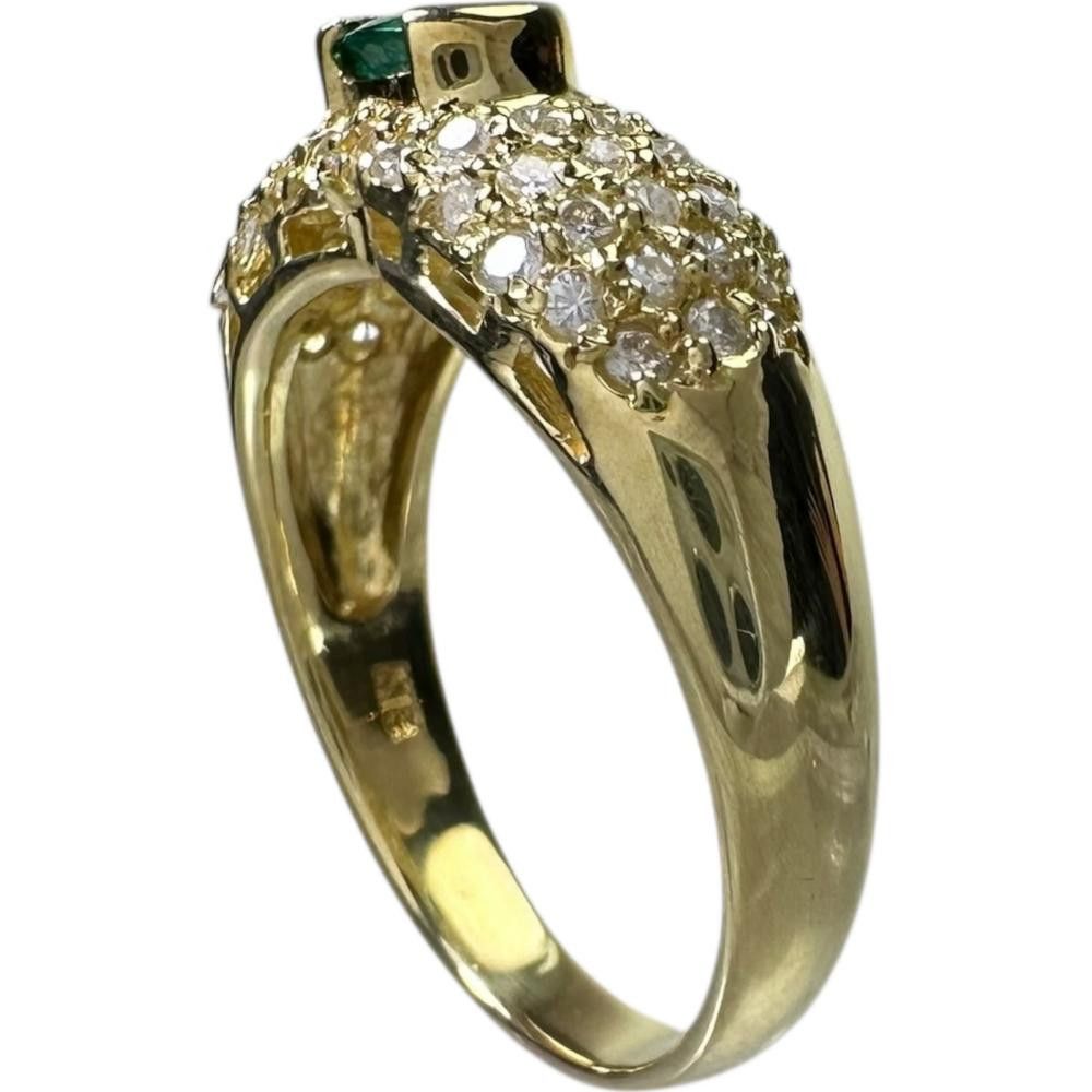 Other LuxUness Au750 Emerald Diamond Ring Crocodile skin Ring Size ONE SIZE - 5 Thumbnail