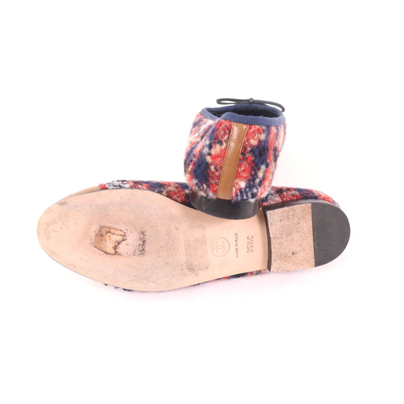 Chanel Chanel Chanel COCO Mark Ballerina Tweed Leather Flats Leather Shoes DUTY FREE for USA Size ONE SIZE - 7 Thumbnail