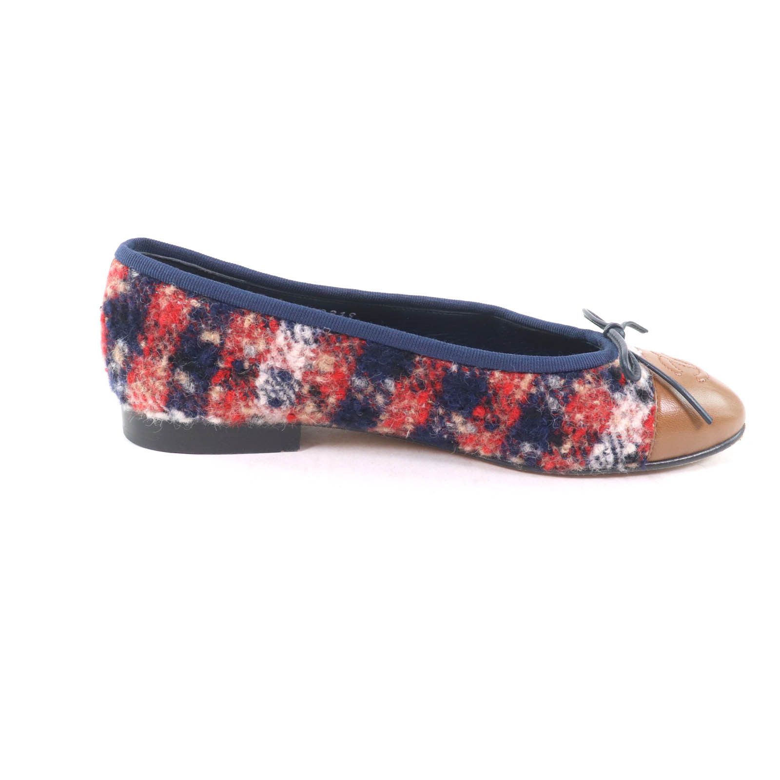 Chanel Chanel Chanel COCO Mark Ballerina Tweed Leather Flats Leather Shoes DUTY FREE for USA Size ONE SIZE - 6 Thumbnail