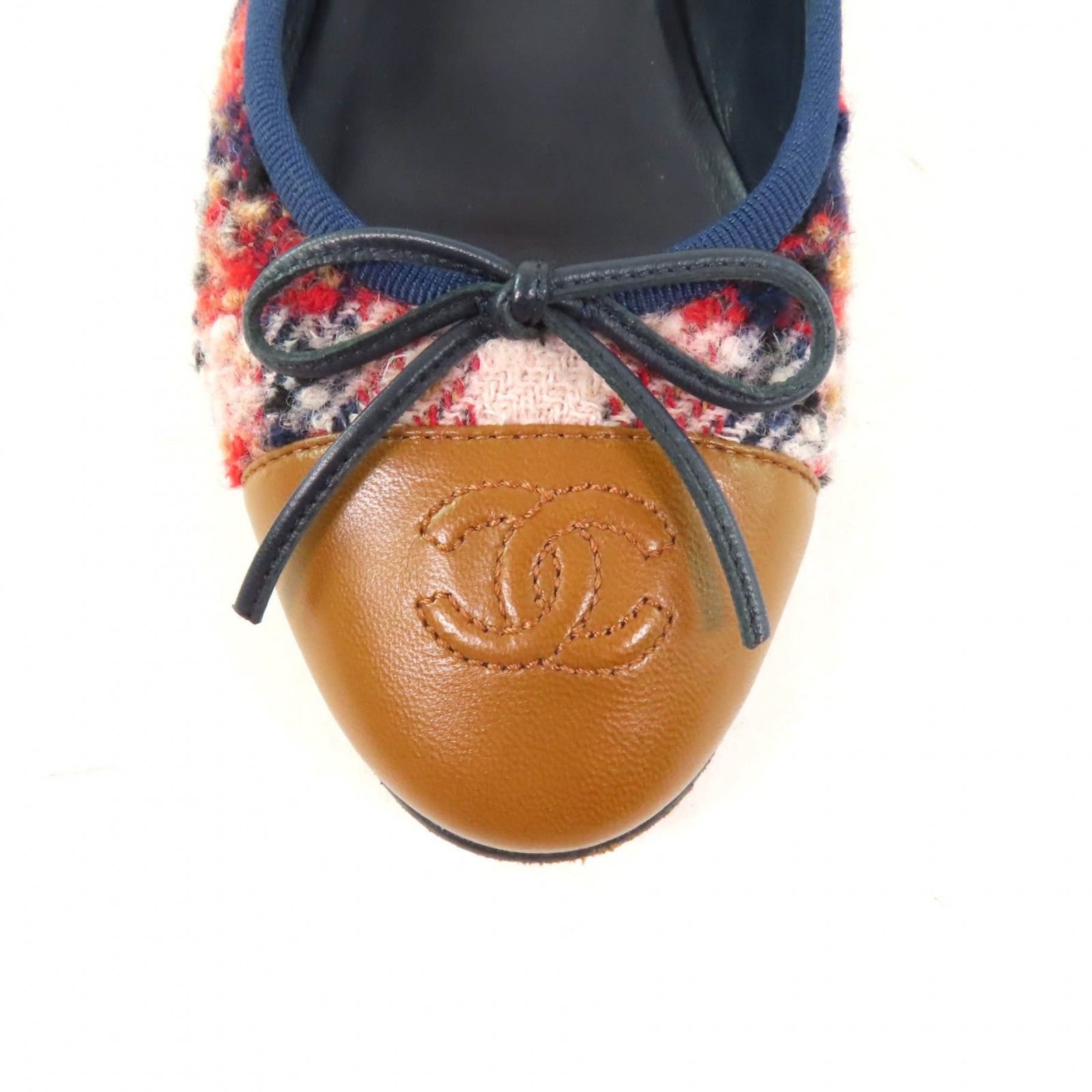 Chanel Chanel Chanel COCO Mark Ballerina Tweed Leather Flats Leather Shoes DUTY FREE for USA Size ONE SIZE - 9 Thumbnail