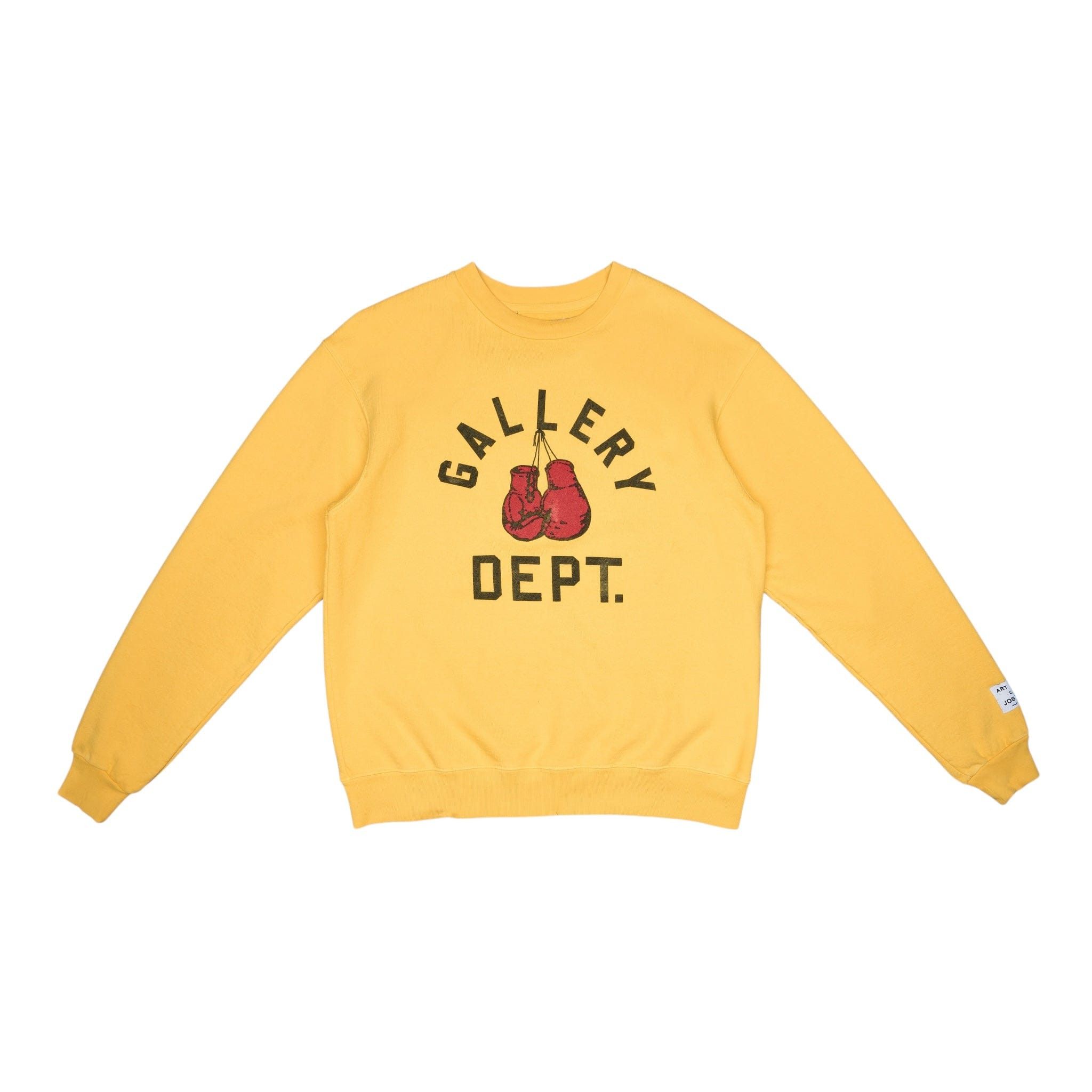 Pre-owned Gallery Dept. Gallery Department Boxing Merch Logo Crewneck Sweatshirt Yel In Yellow