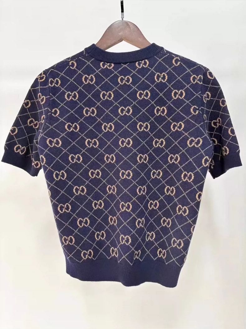 Gucci Gucci Short Sleeve Knitted Top with Logo Size US M / EU 48-50 / 2 - 2 Thumbnail