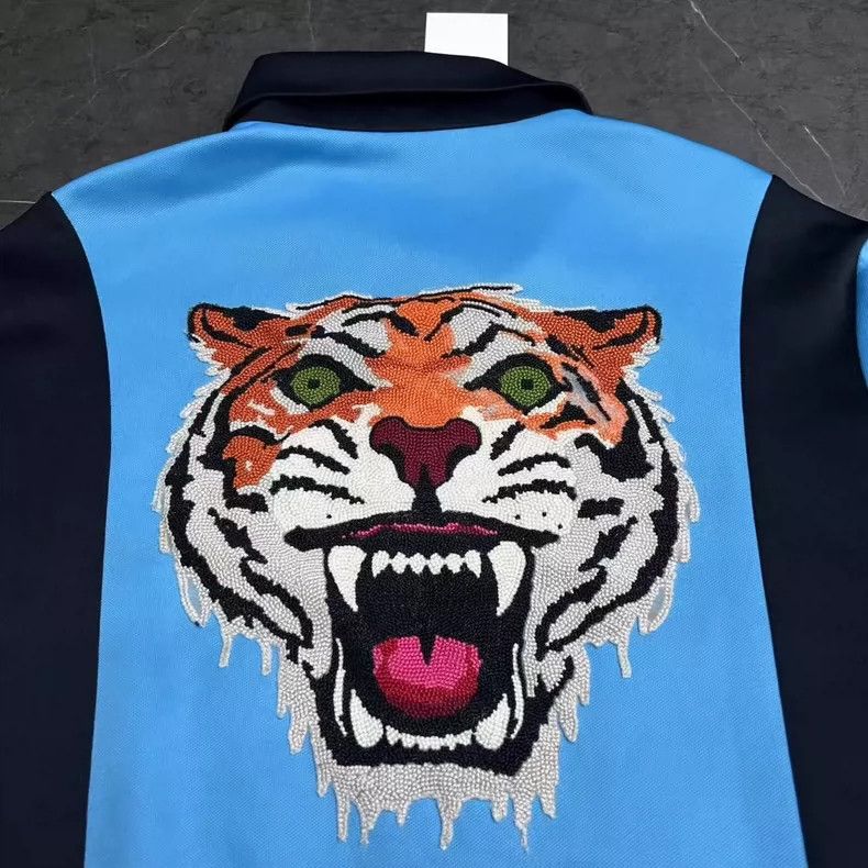 Gucci Tiger Embroidered Zip Jacket Medium